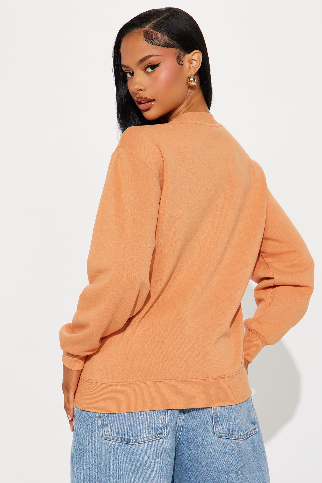 Aaliyah Wild West Crew Neck Sweatshirt - Rust - Image 3