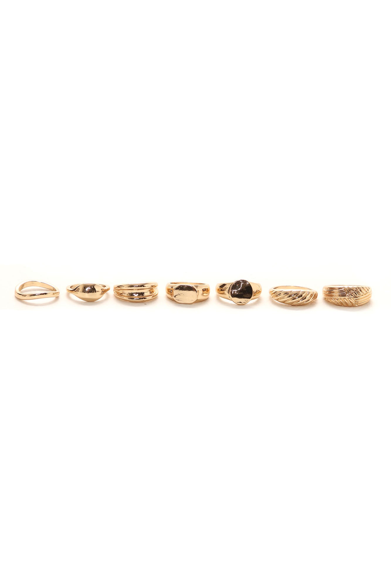 Croissant Multi Ring Set - Gold - Image 3