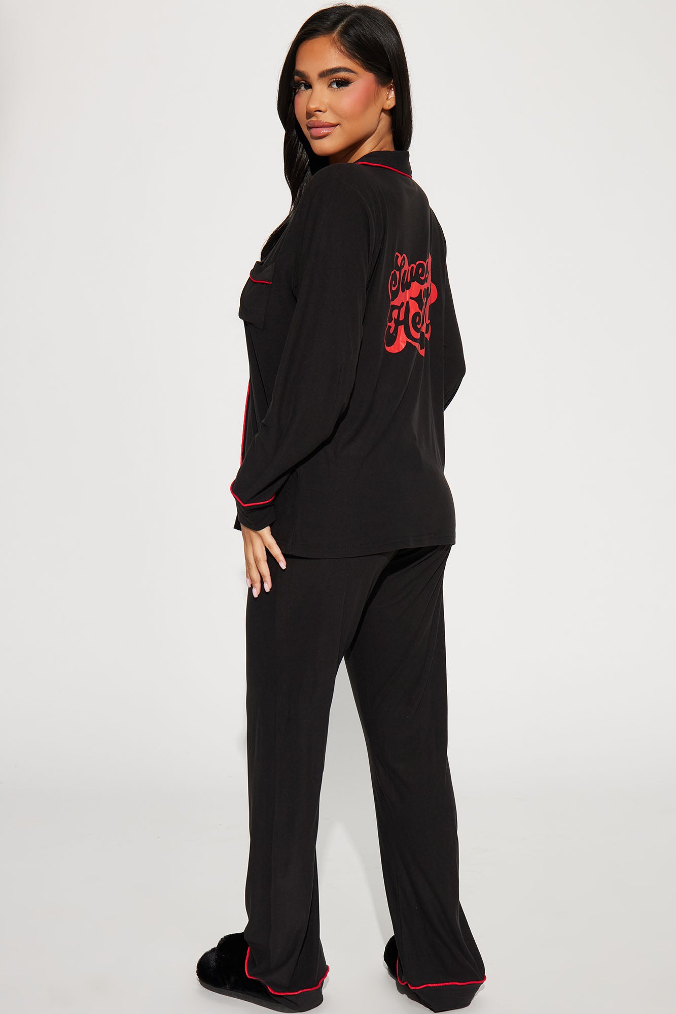 Sweet Heart PJ Pant Set - Black - Image 3
