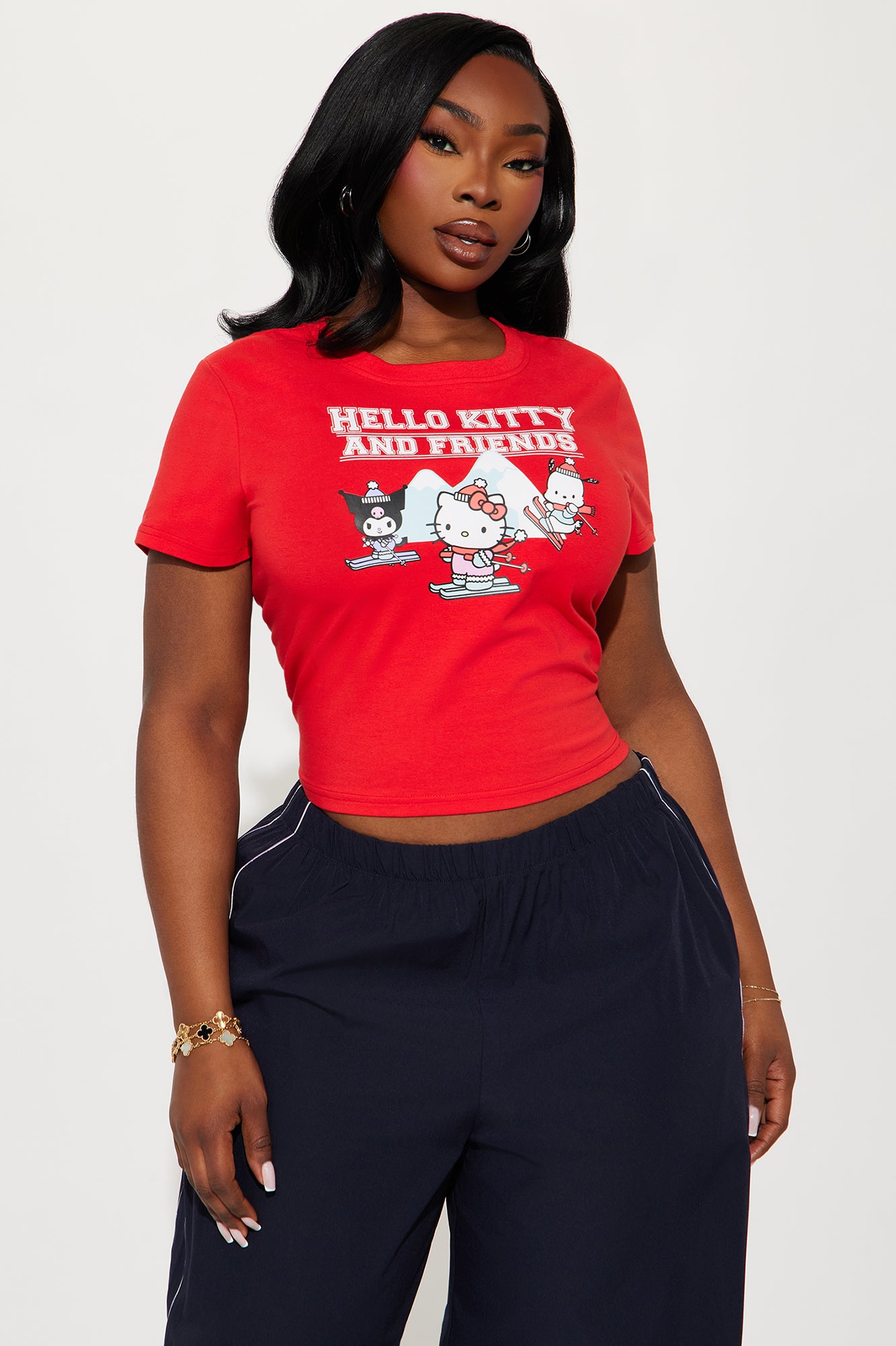 Skiing With Hello Kitty And Friends Tee - Red - Image 4