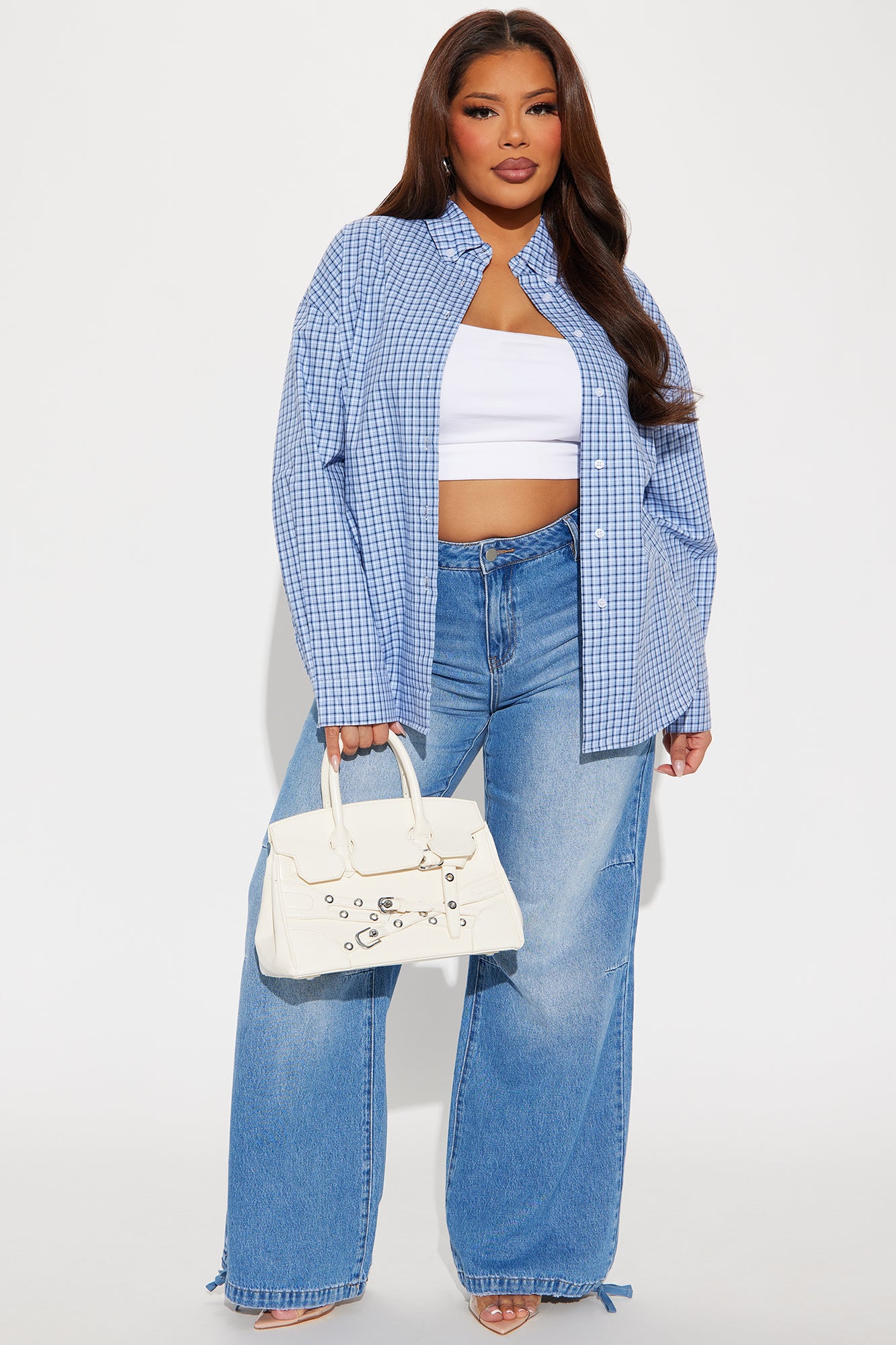 Your Boyfriends Oversized Plaid Shirt - Blue/combo - Image 5