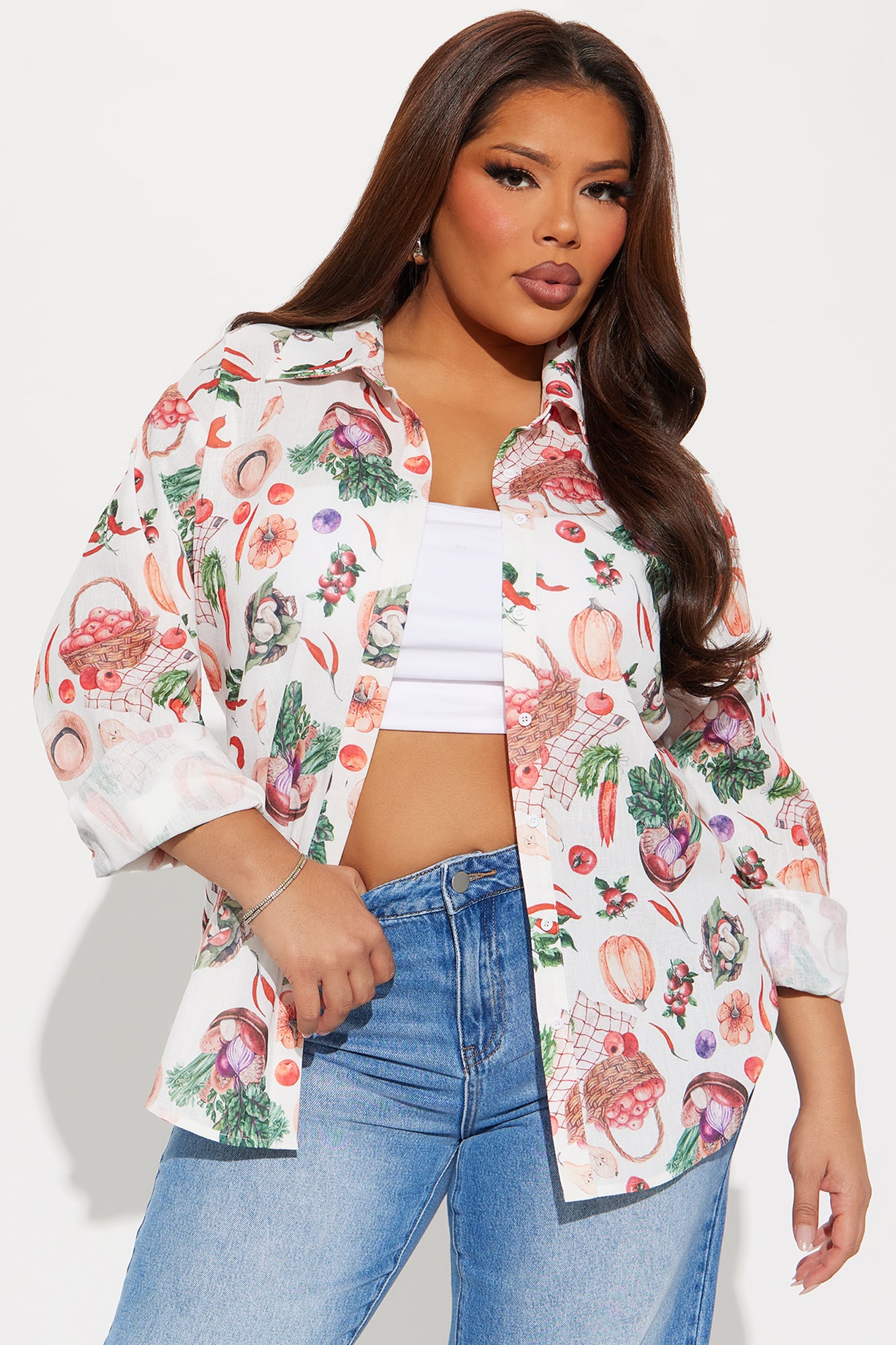 Bon Appetite Linen Shirt - White/combo - Image 4