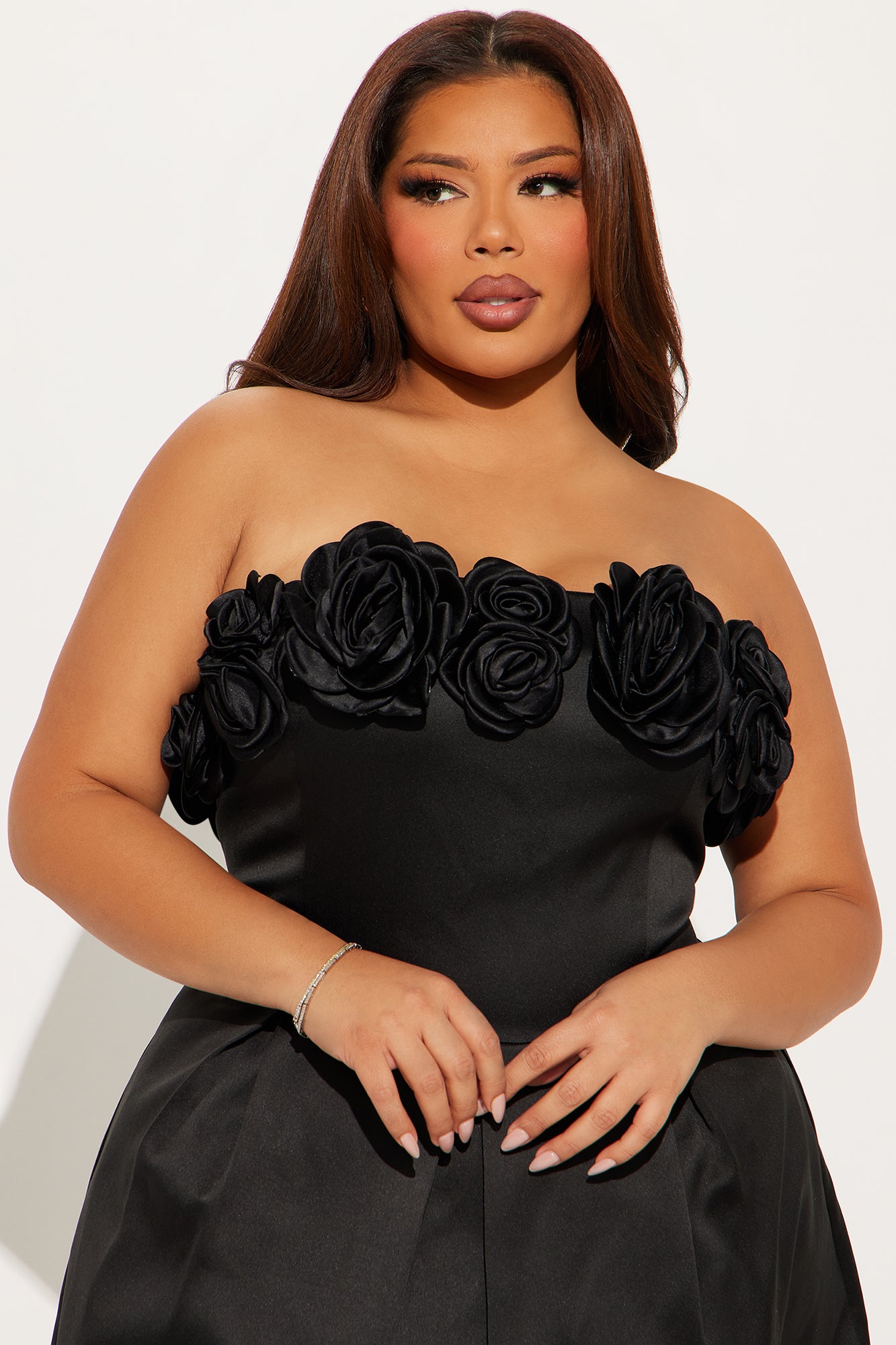 Annalisa Satin Midi Dress - Black - Image 5