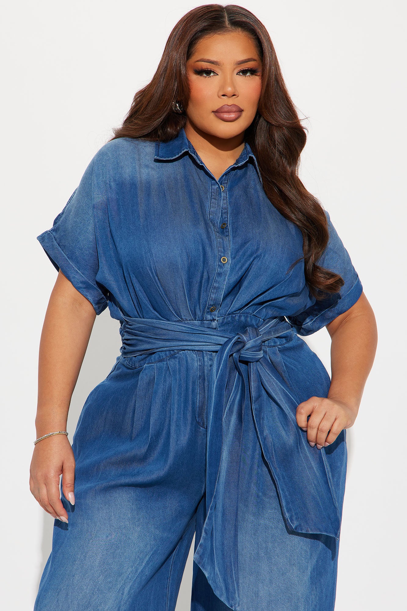 Lorette Chambray Jumpsuit - Medium Wash - Image 5