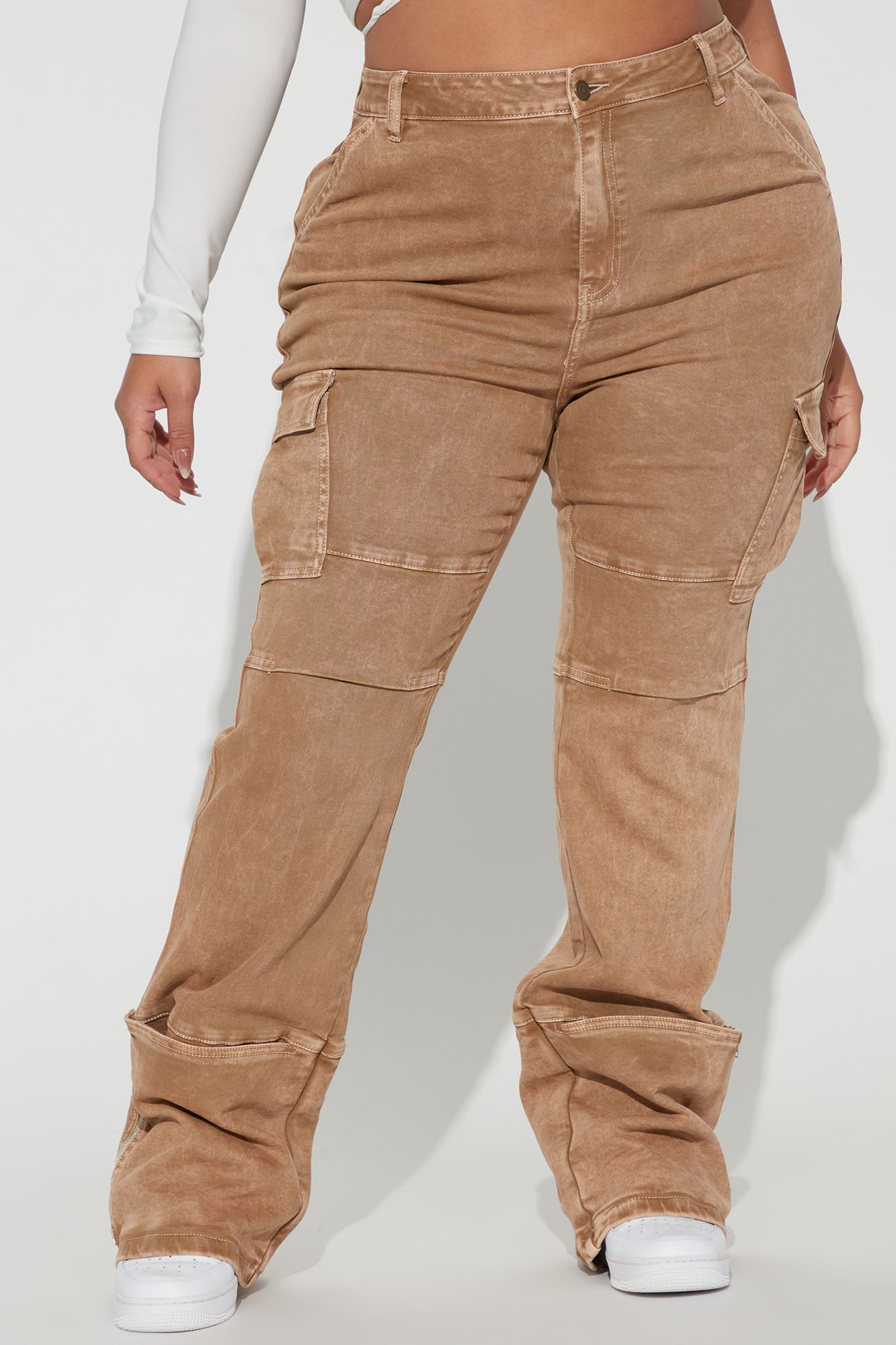 Camden Cargo Utility Jeans - Tan - Image 5