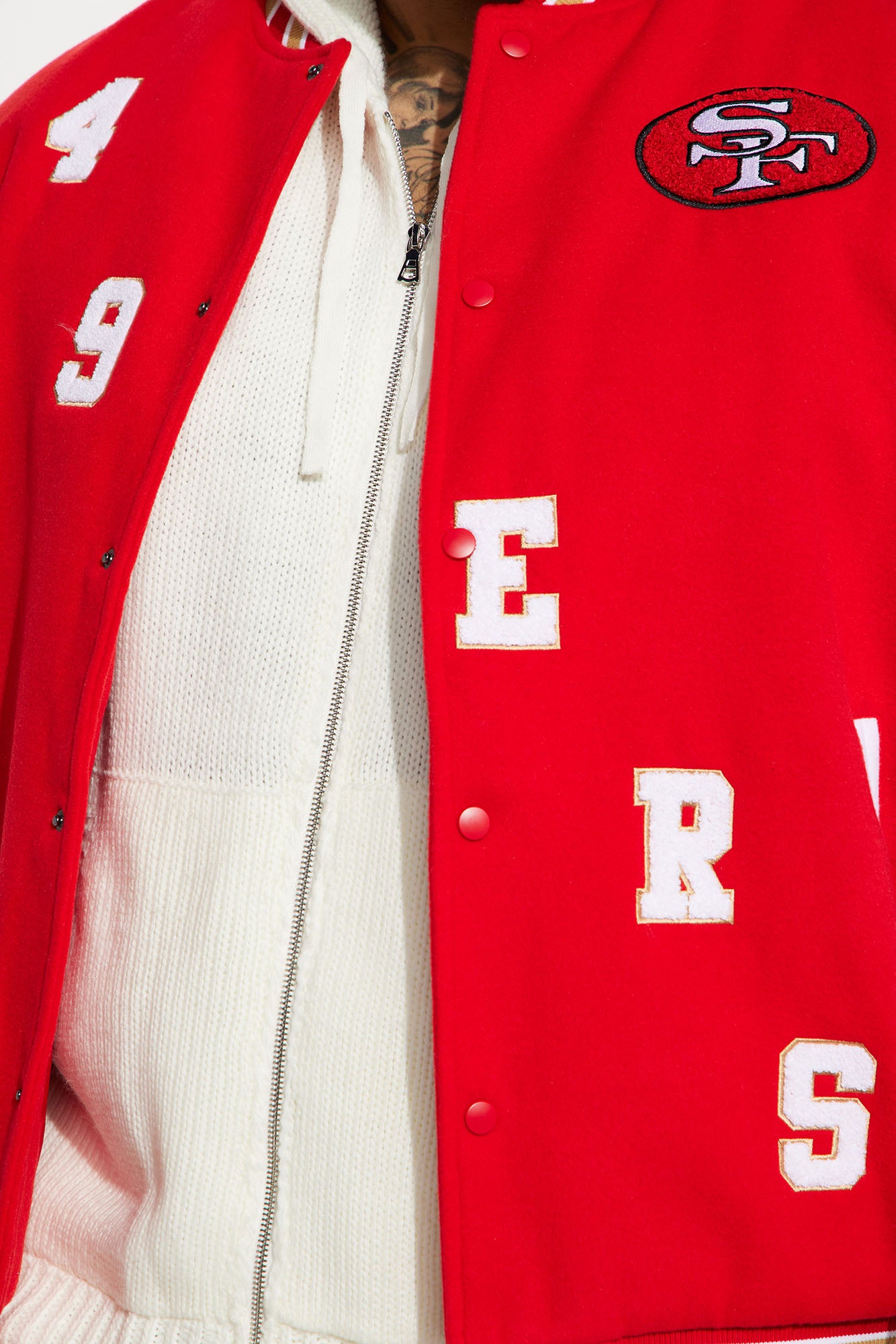 49ERS Varsity Jacket - Red/White - Image 7