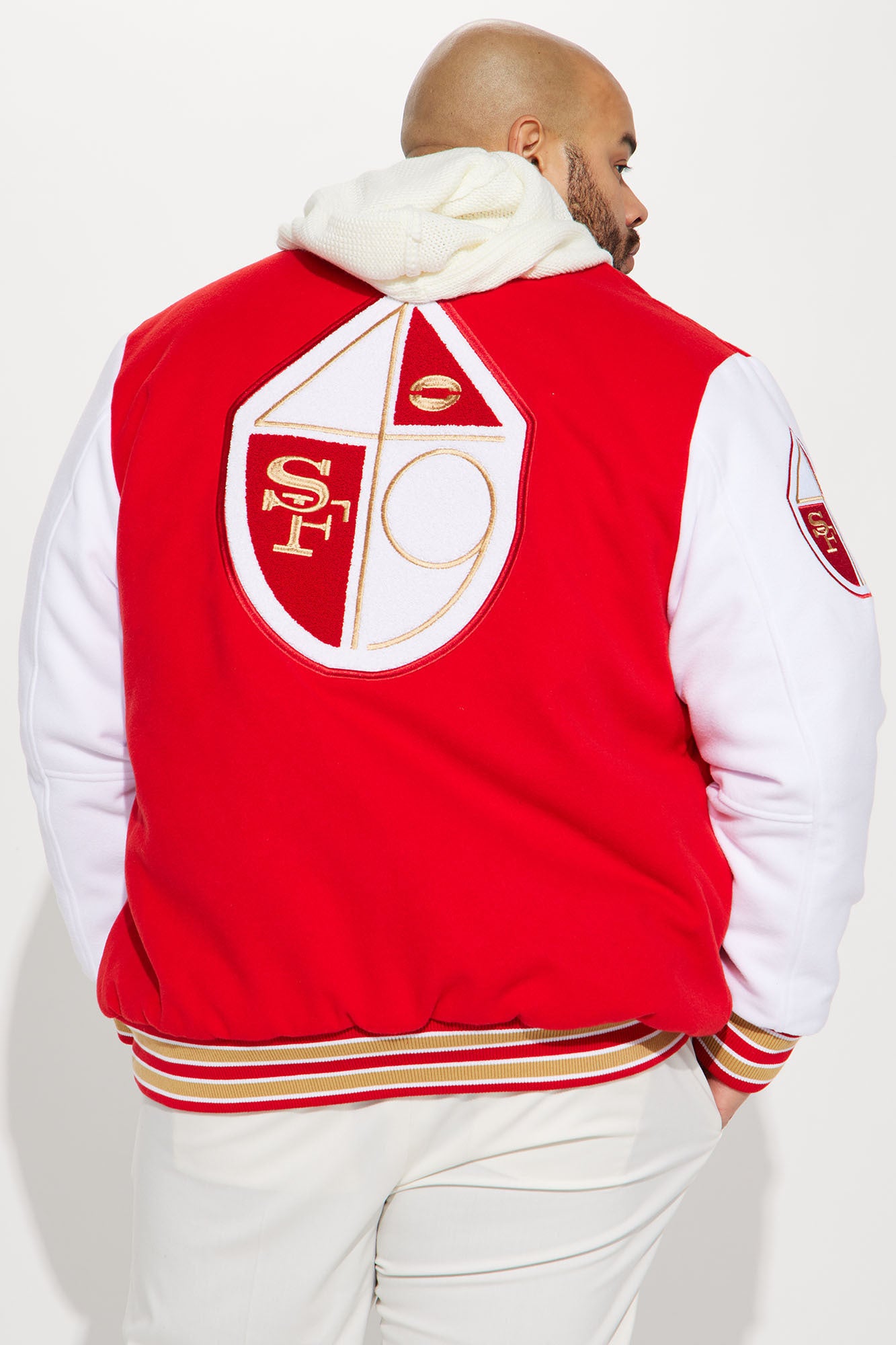 49ERS Varsity Jacket - Red/White - Image 9