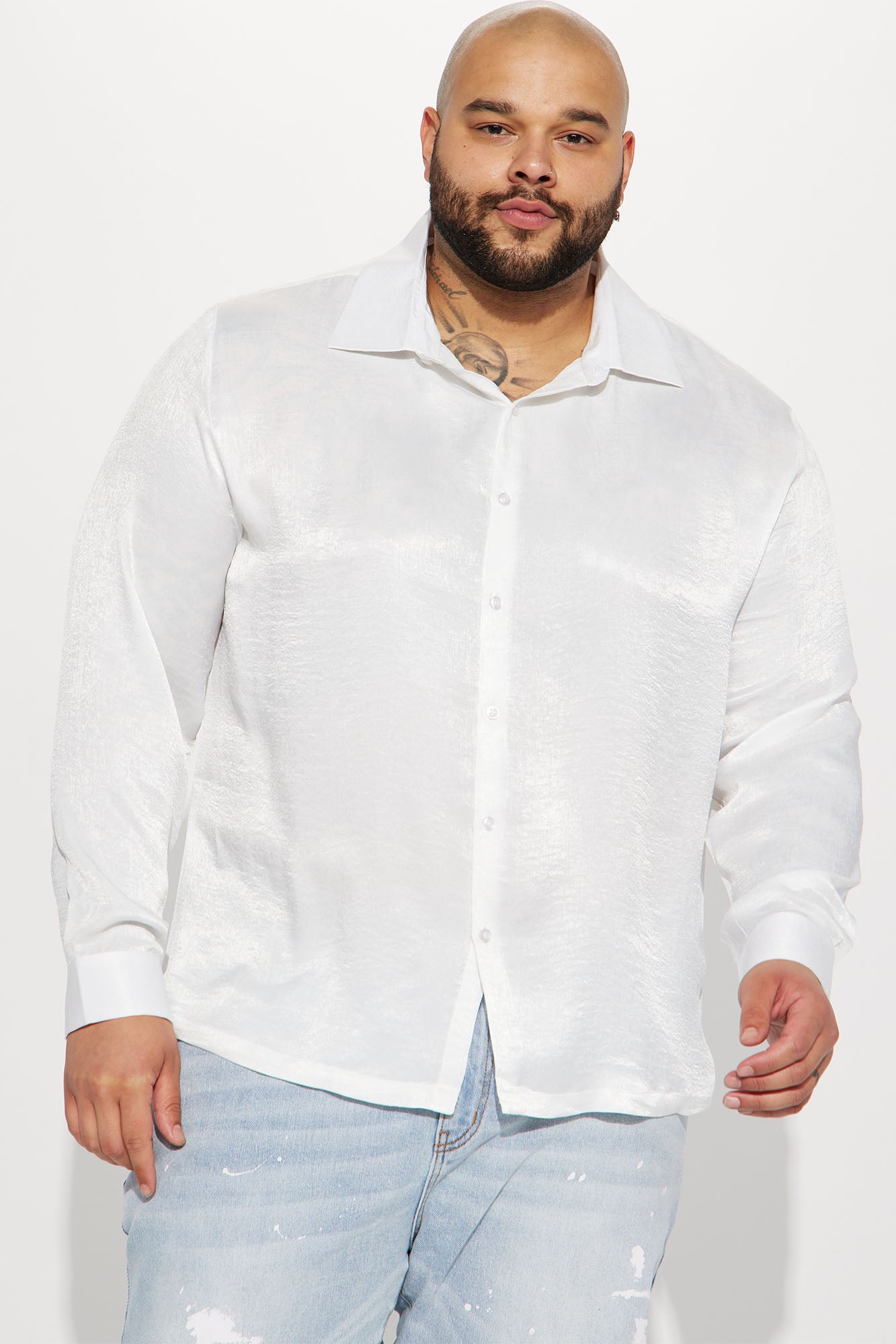 Time To Shine Long Sleeve Button Up Shirt - White - Image 5