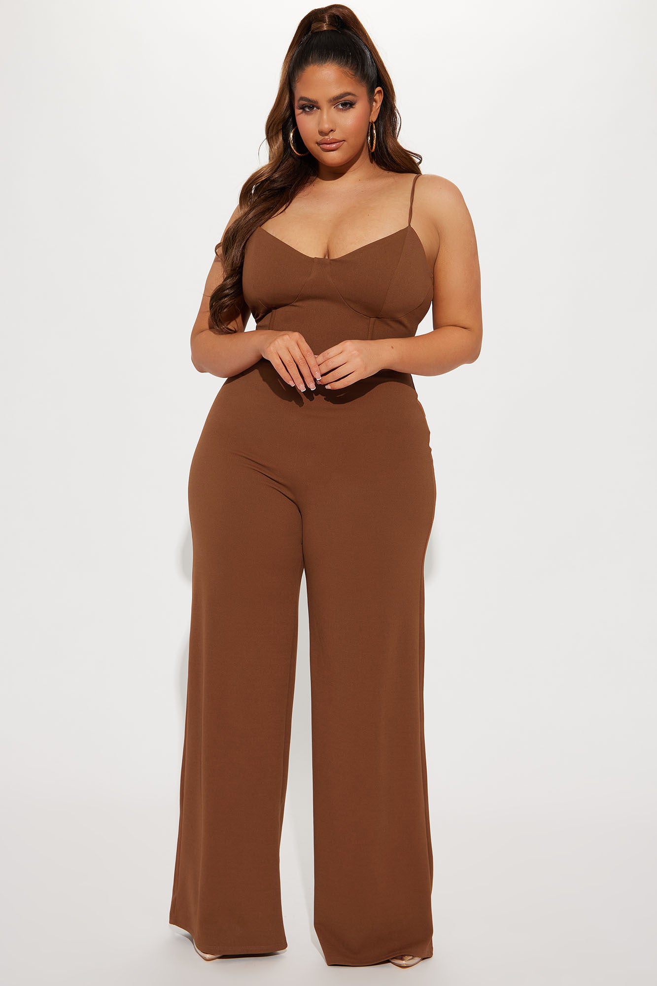 Taking Notes Jumpsuit - Mocha - Image 5