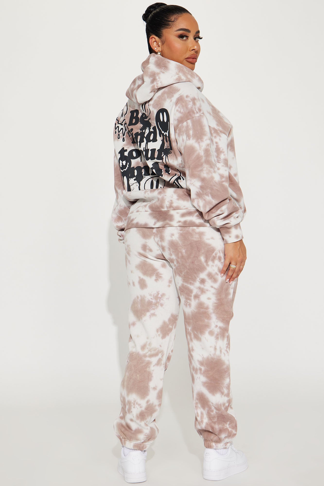 Be Kind Tie Dye Jogger Set - Mocha/combo - Image 6