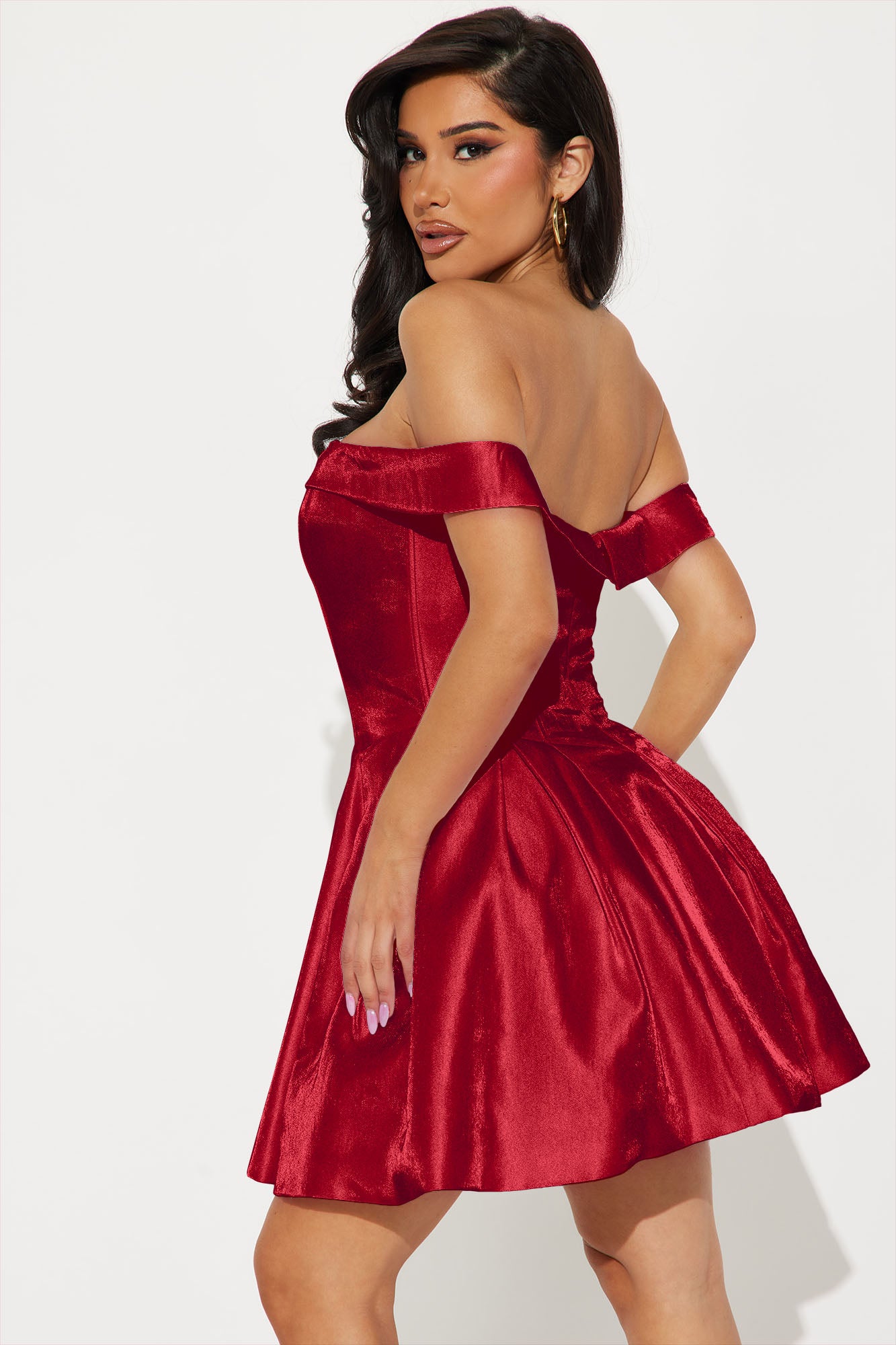 Royal Roulette Satin Mini Dress - Red - Image 6
