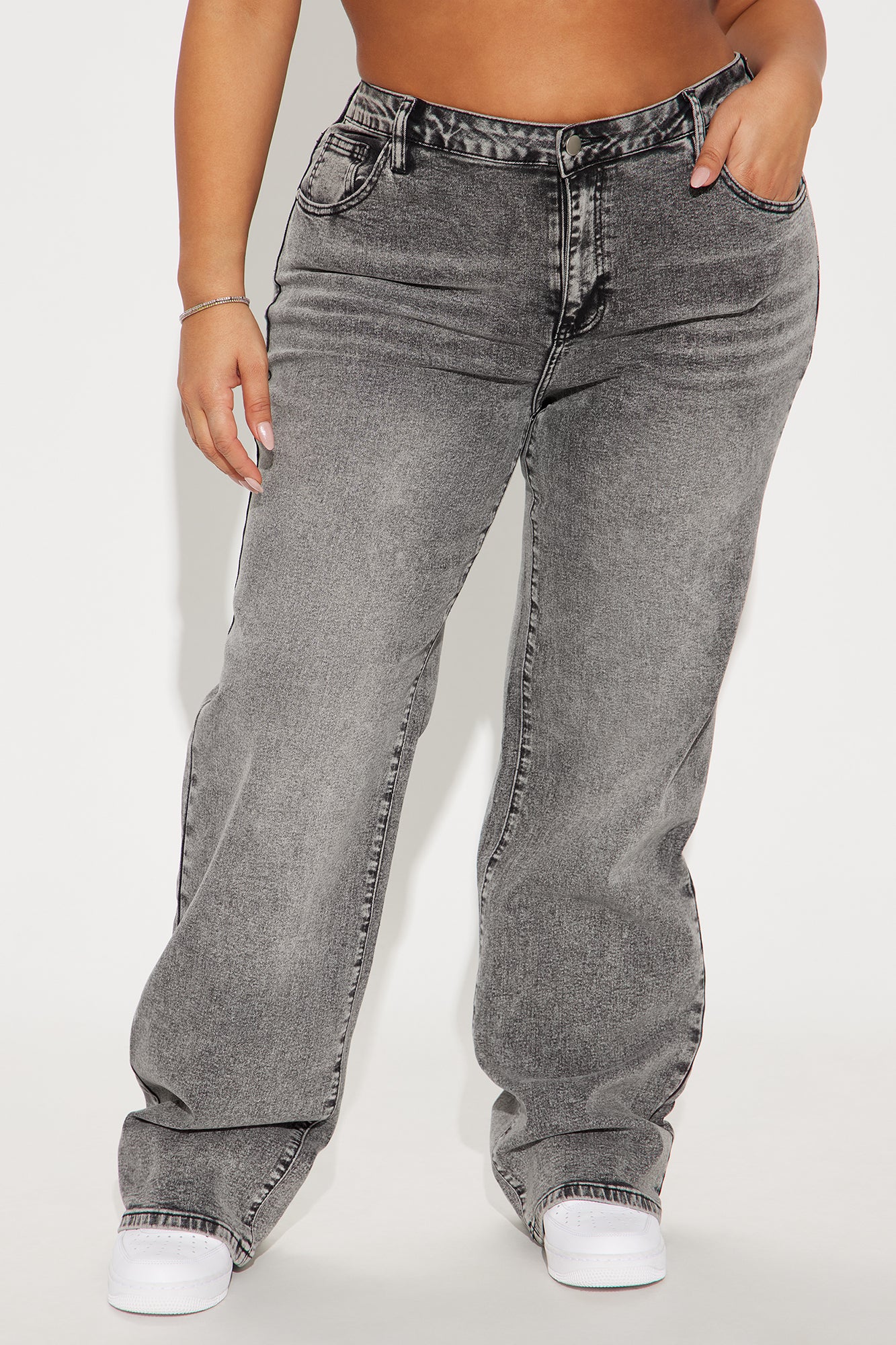 Vita Low Waist Stretch Baggy Jeans - Grey - Image 5
