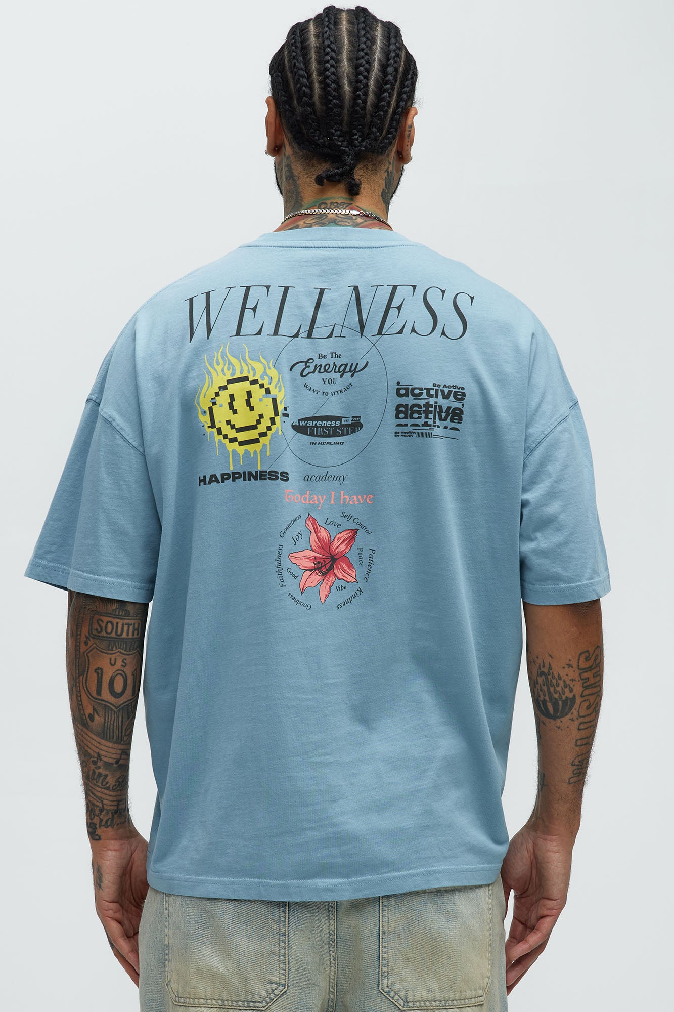 Wellness Oversized Short Sleeve Tee - Light Blue - Image 3
