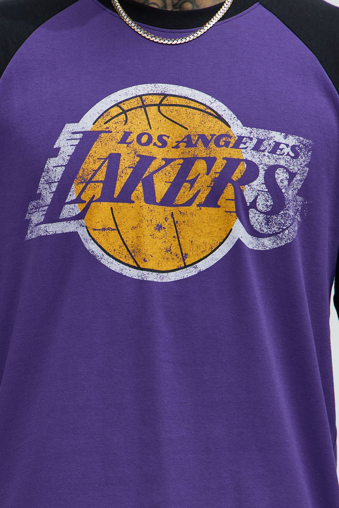 Lakers Fade Away 3/4 Sleeve Tee - Purple - Image 4