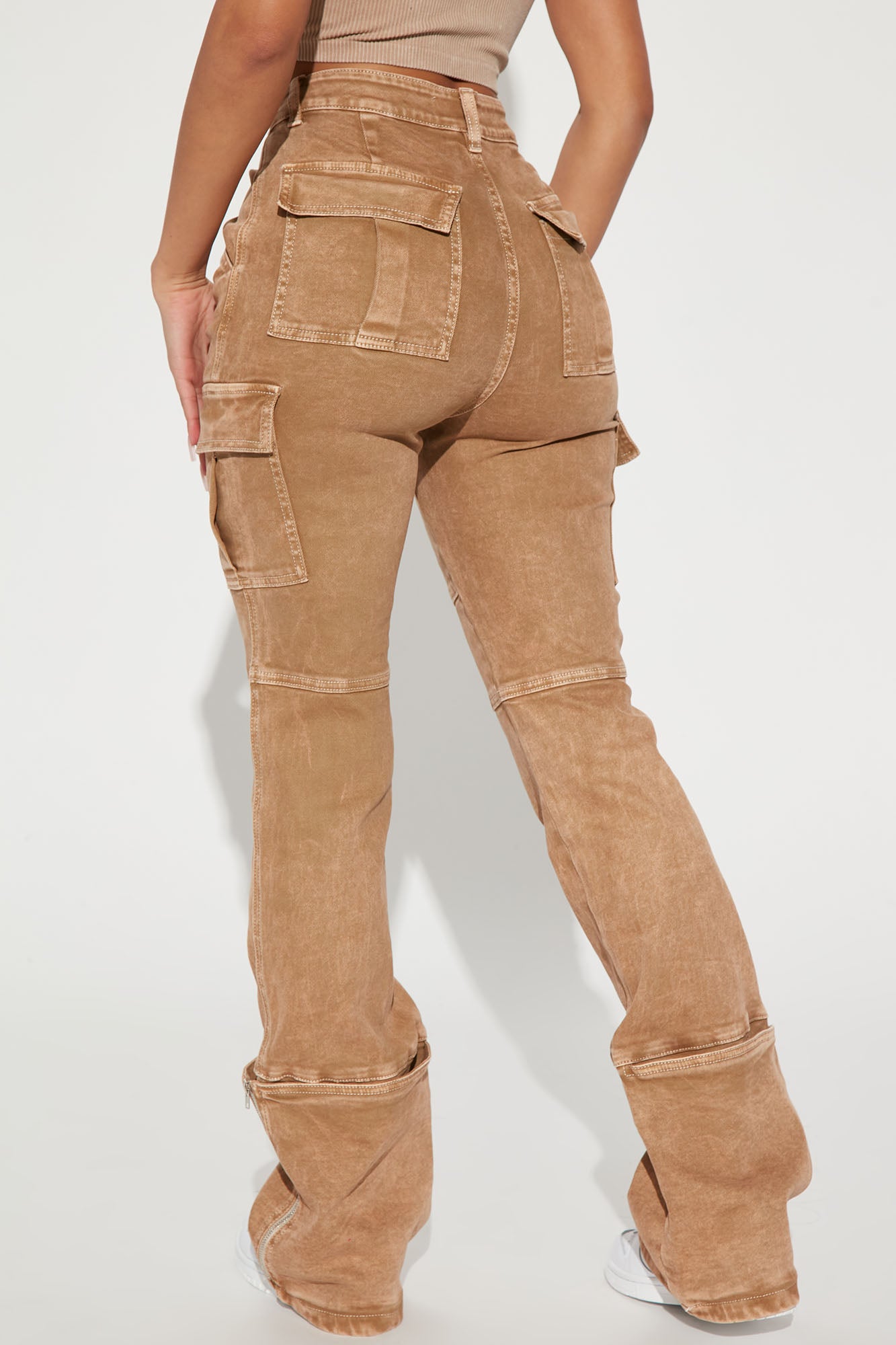 Camden Cargo Utility Jeans - Tan - Image 3