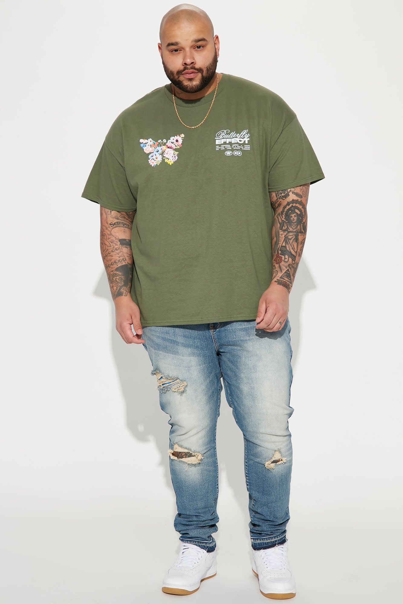 Butterfly Effects Short Sleeve Tee - Olive - Image 8