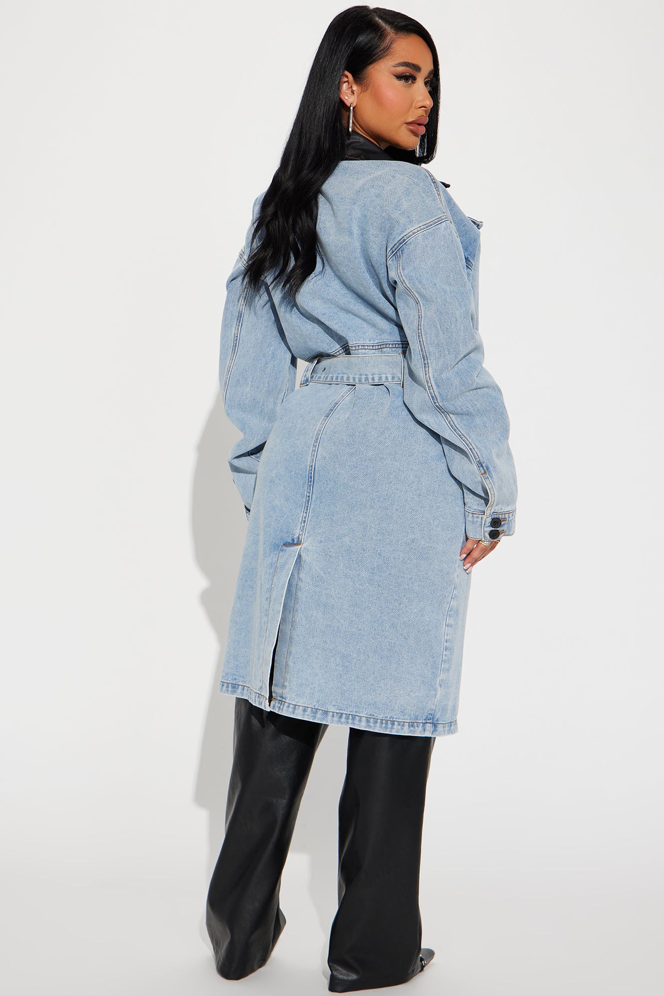 Downtown Living Trench Coat - Light Wash - Image 3