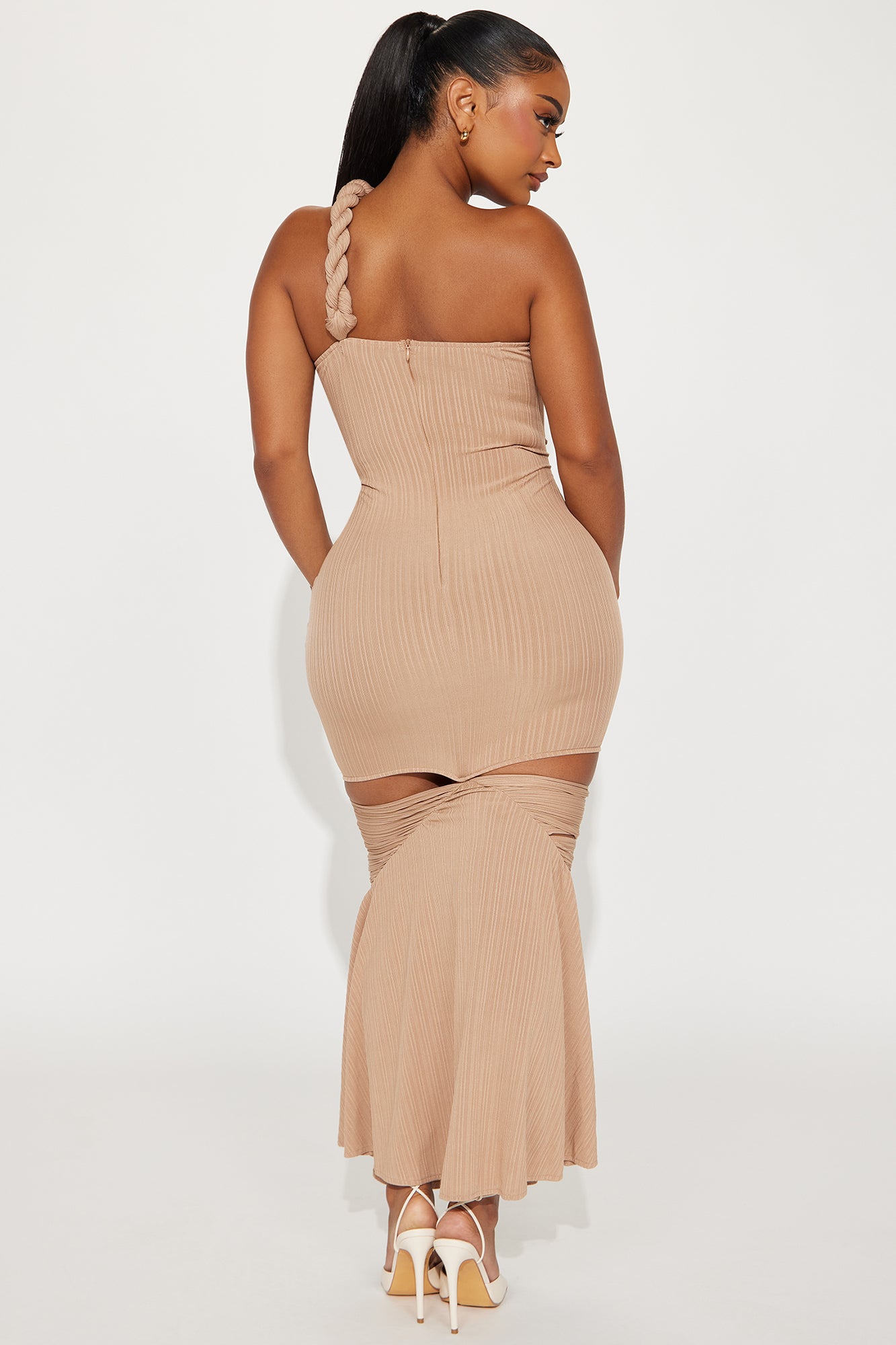 Twist It Up Maxi Dress - Taupe - Image 4