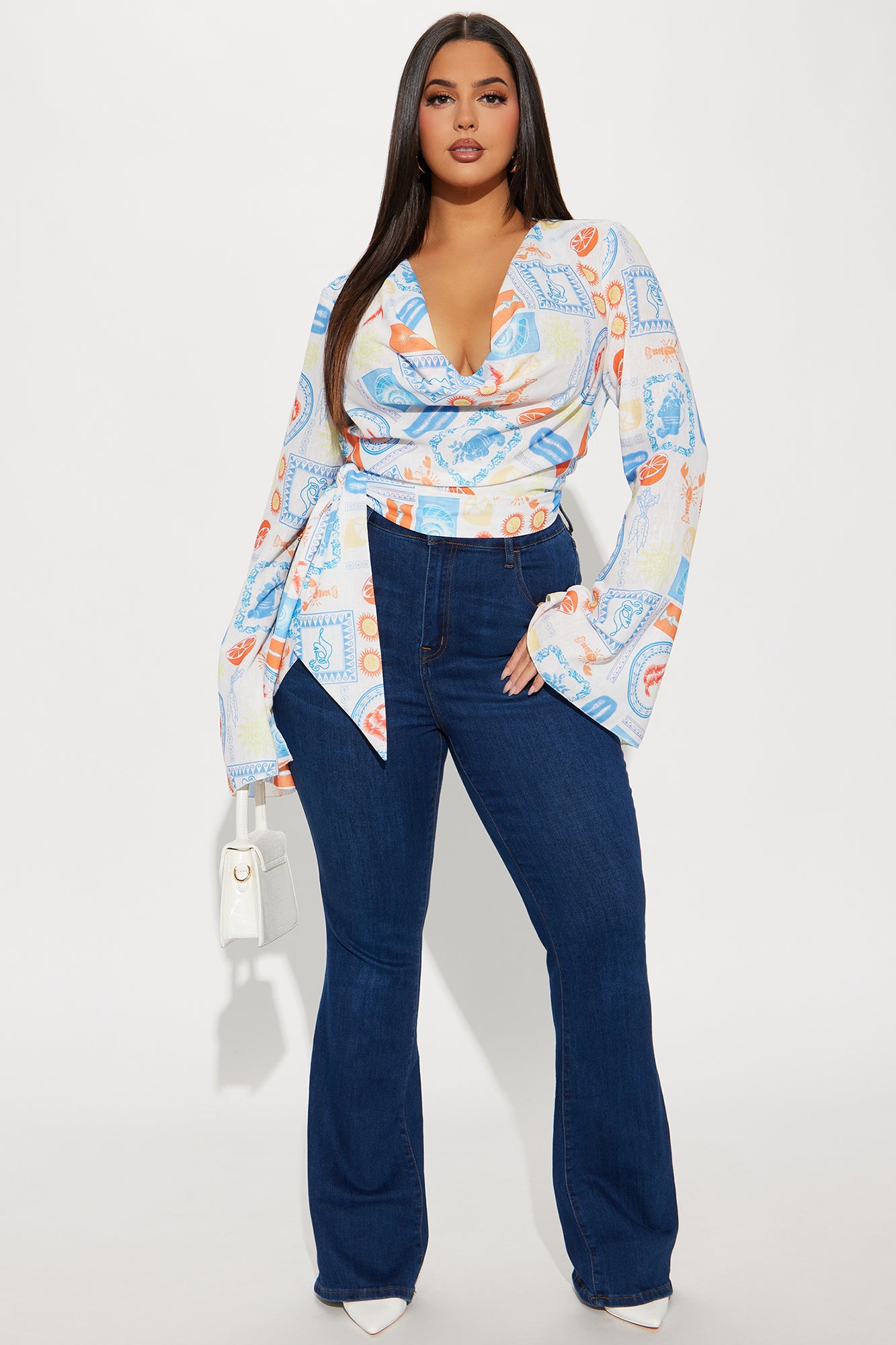 Atlas Linen Top - White/combo - Image 5