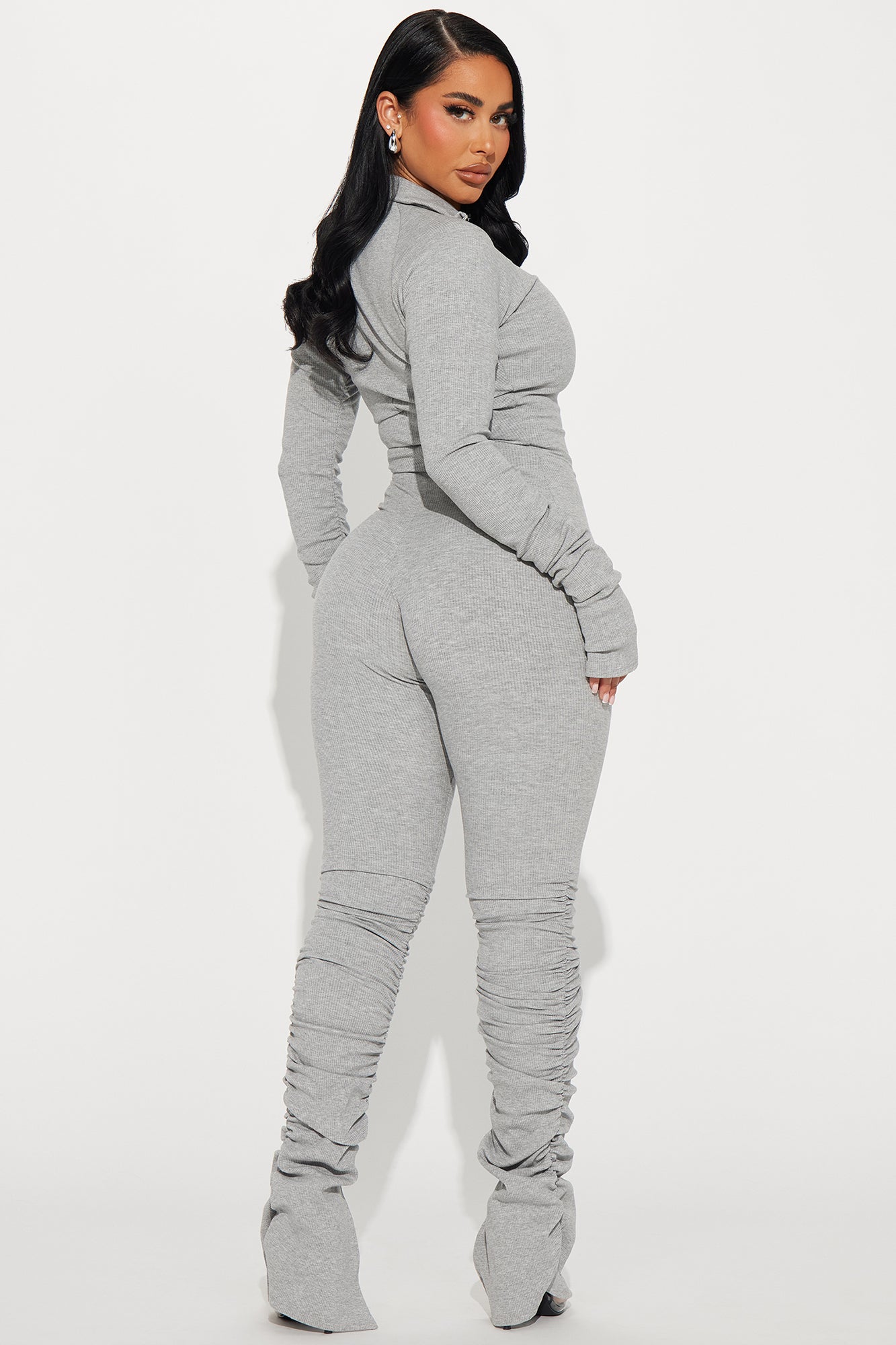Justine Snatched Jumpsuit - Heather Grey - Image 3