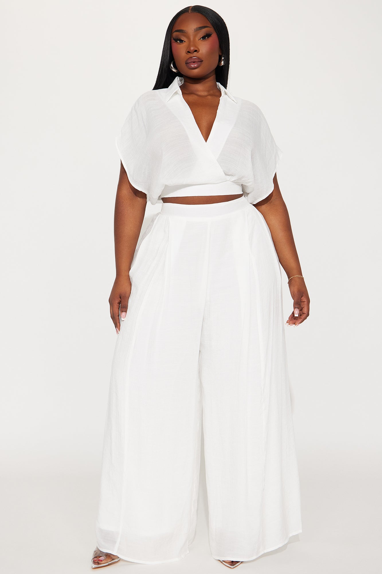 Mea Gauze Pant Set - White - Image 4