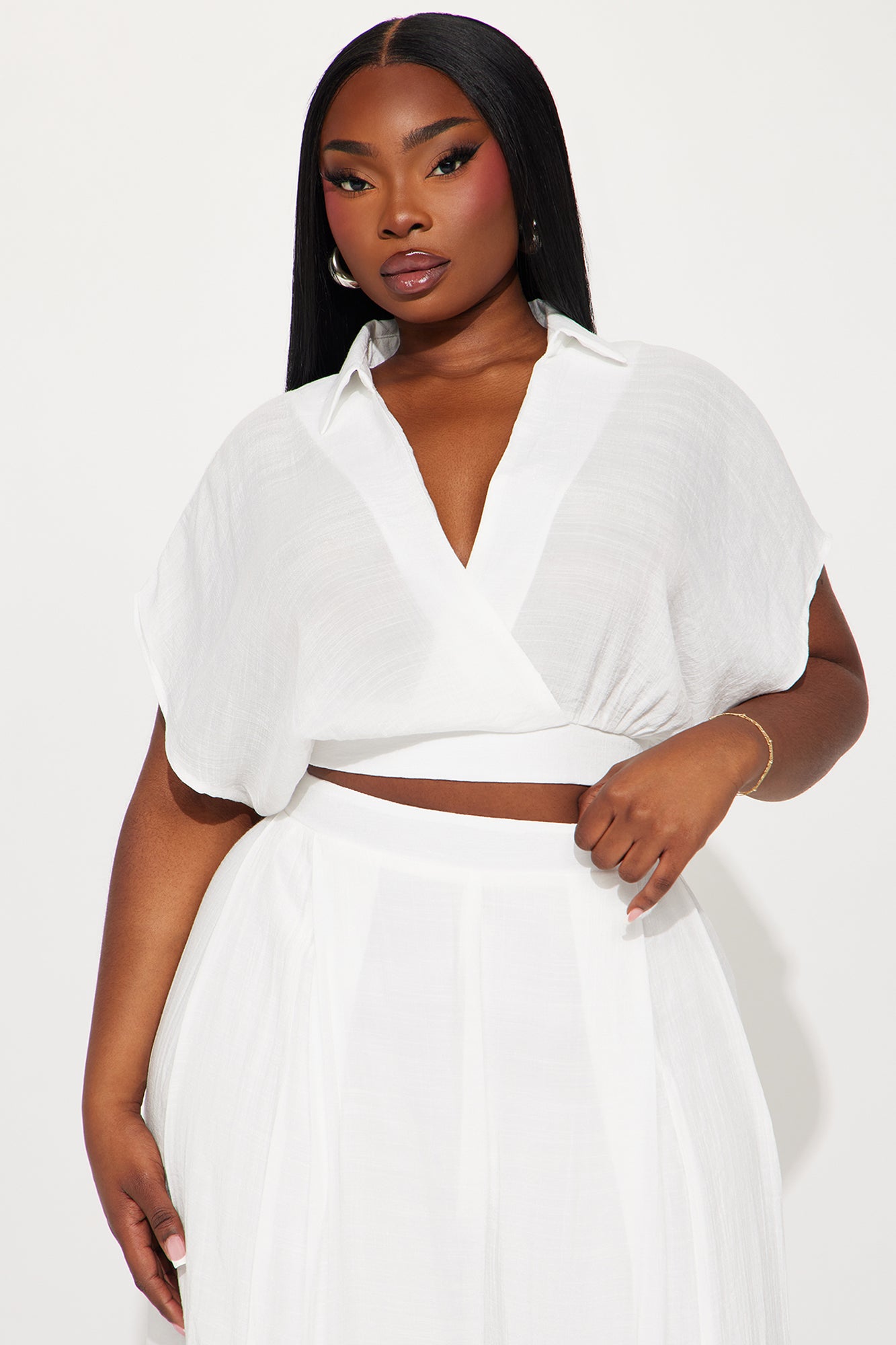 Mea Gauze Pant Set - White - Image 5