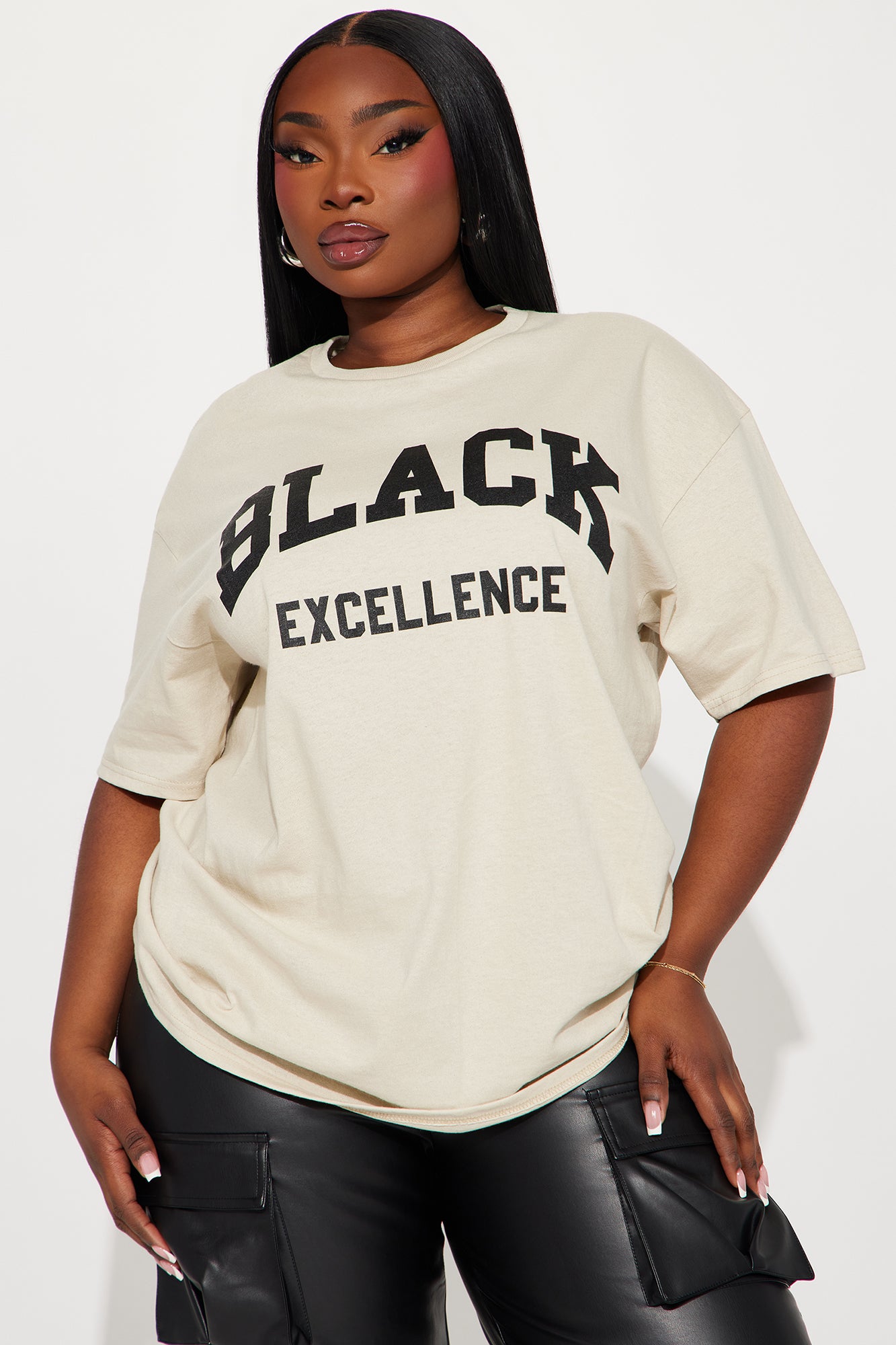 Black Excellence Tshirt - Khaki - Image 4