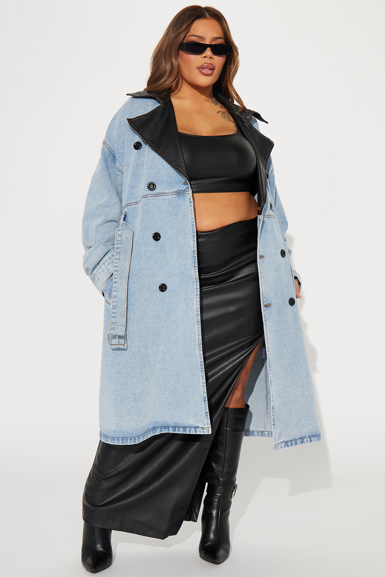 Downtown Living Trench Coat - Light Wash - Image 5