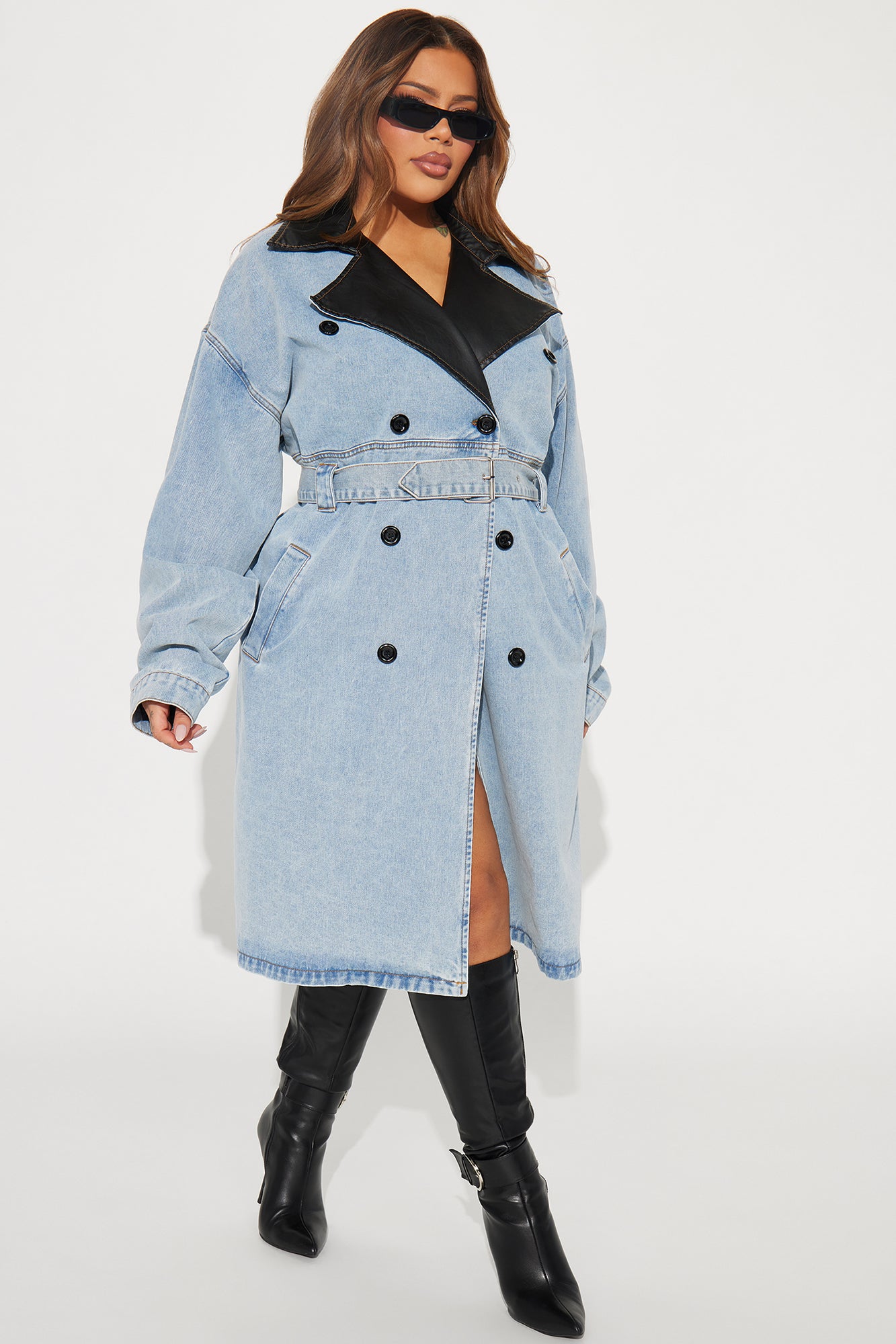 Downtown Living Trench Coat - Light Wash - Image 6