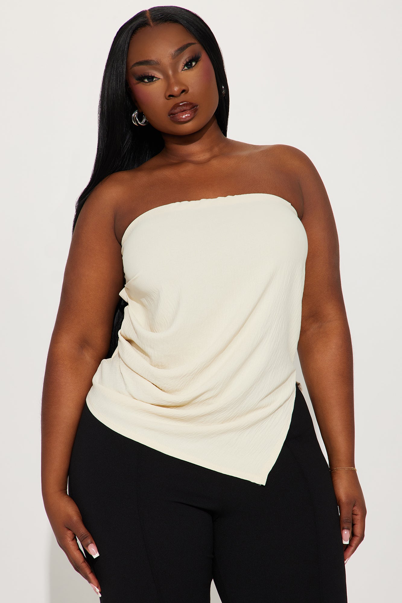 Valerie Asymmetrical Top - Cream - Image 5