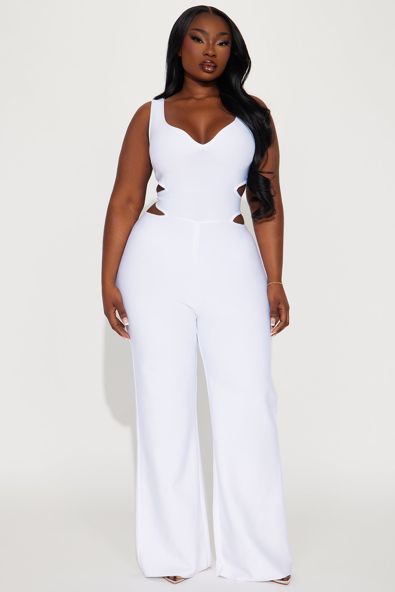 On The Stage Bandage Jumpsuit  - White - Image 4