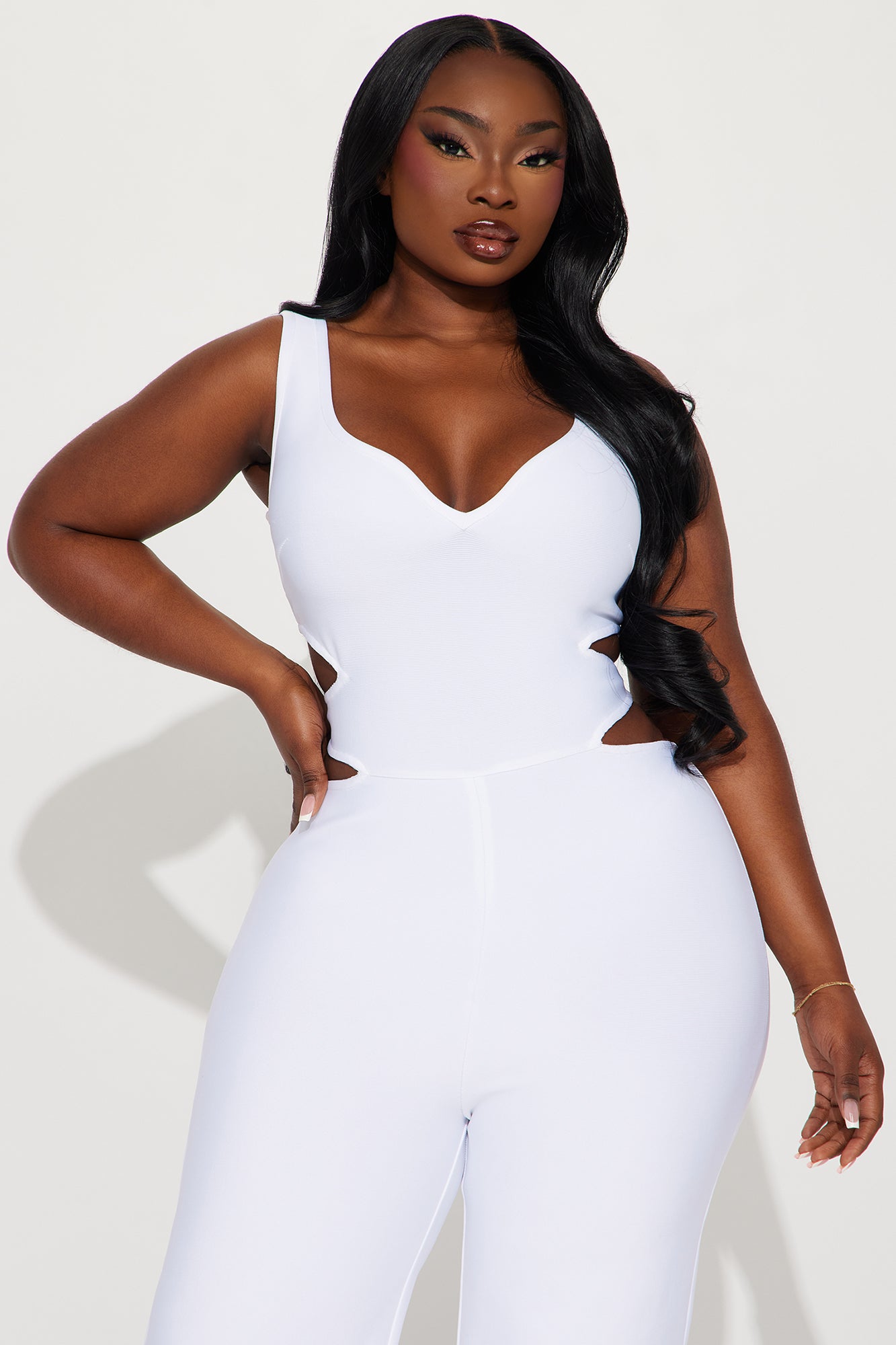 On The Stage Bandage Jumpsuit  - White - Image 5