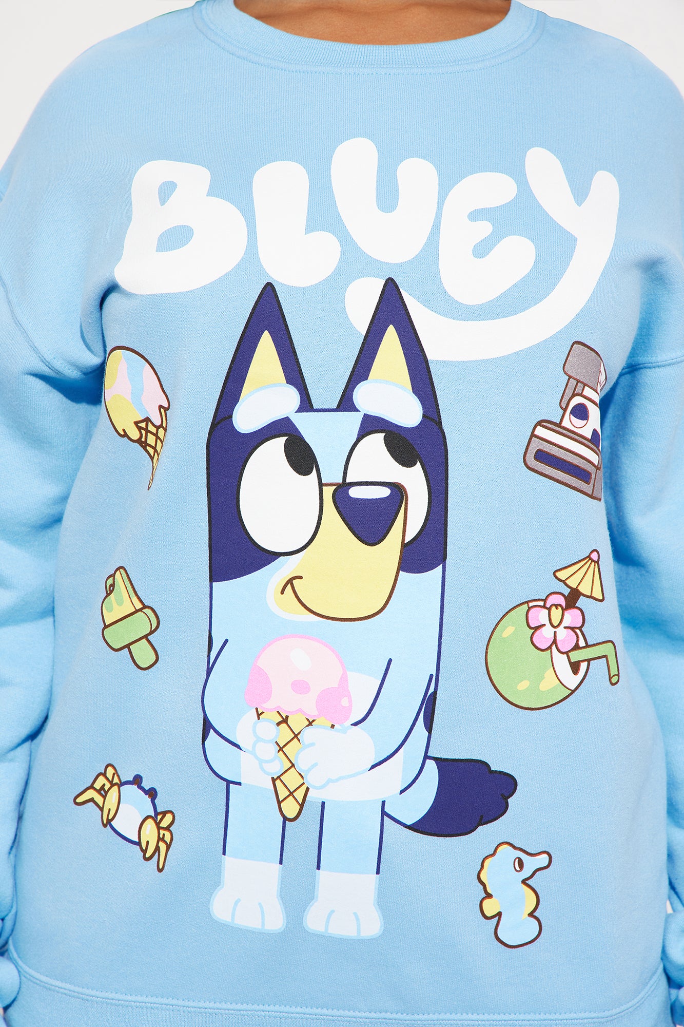 Bluey Crew Neck Sweatshirt - Light Blue - Image 3