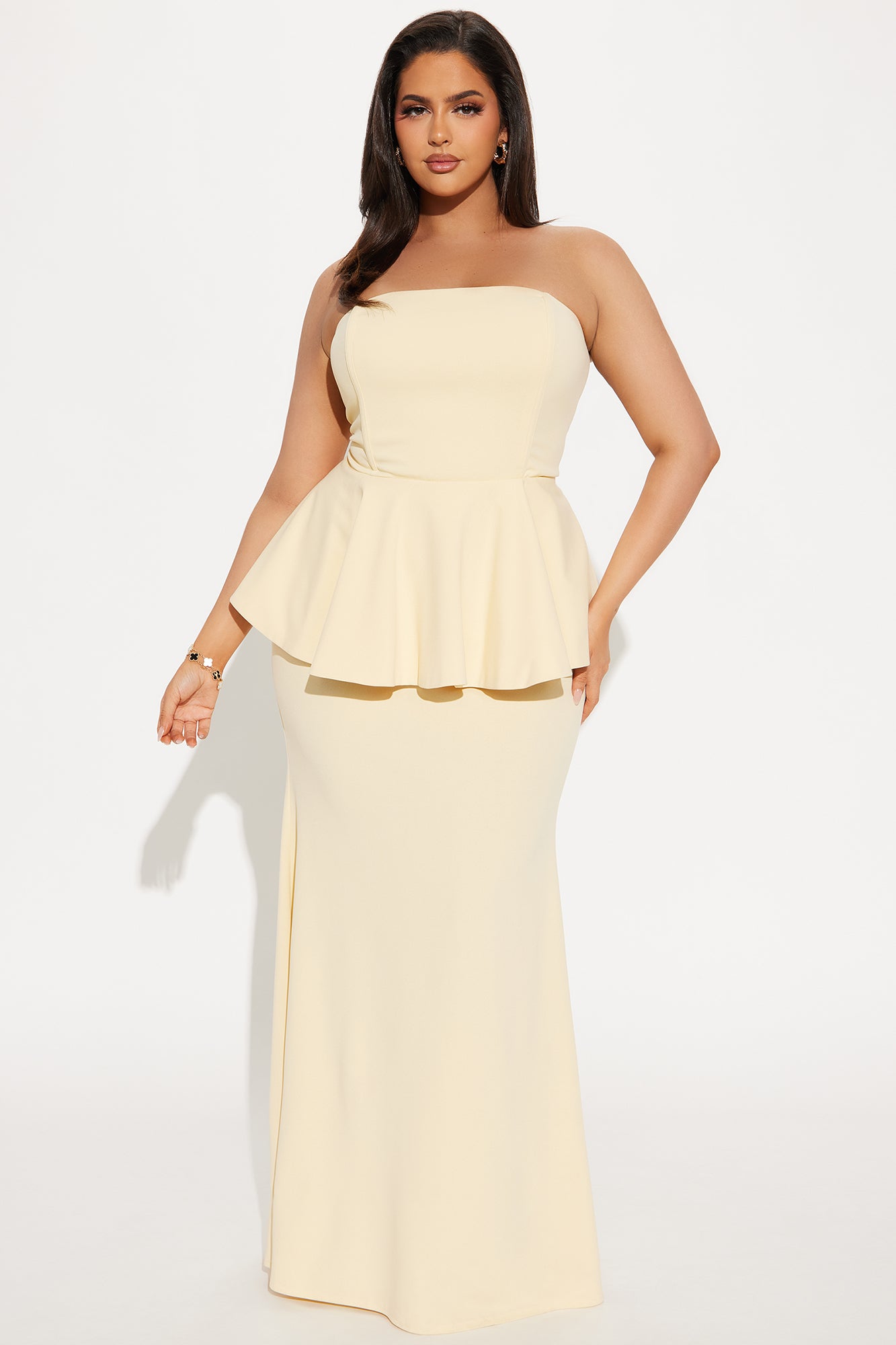 Juliana Peplum Gown - Yellow - Image 4