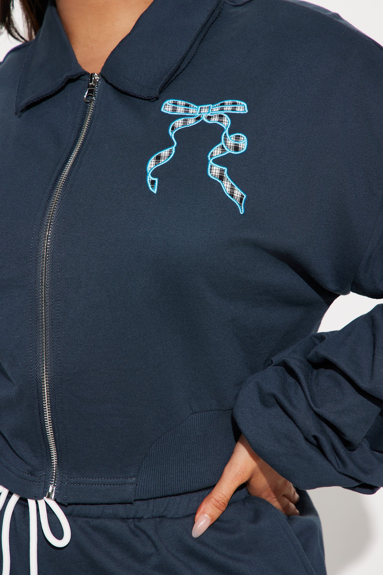 Keep It Preppy Polo Sweatsuit Set - Navy - Image 7