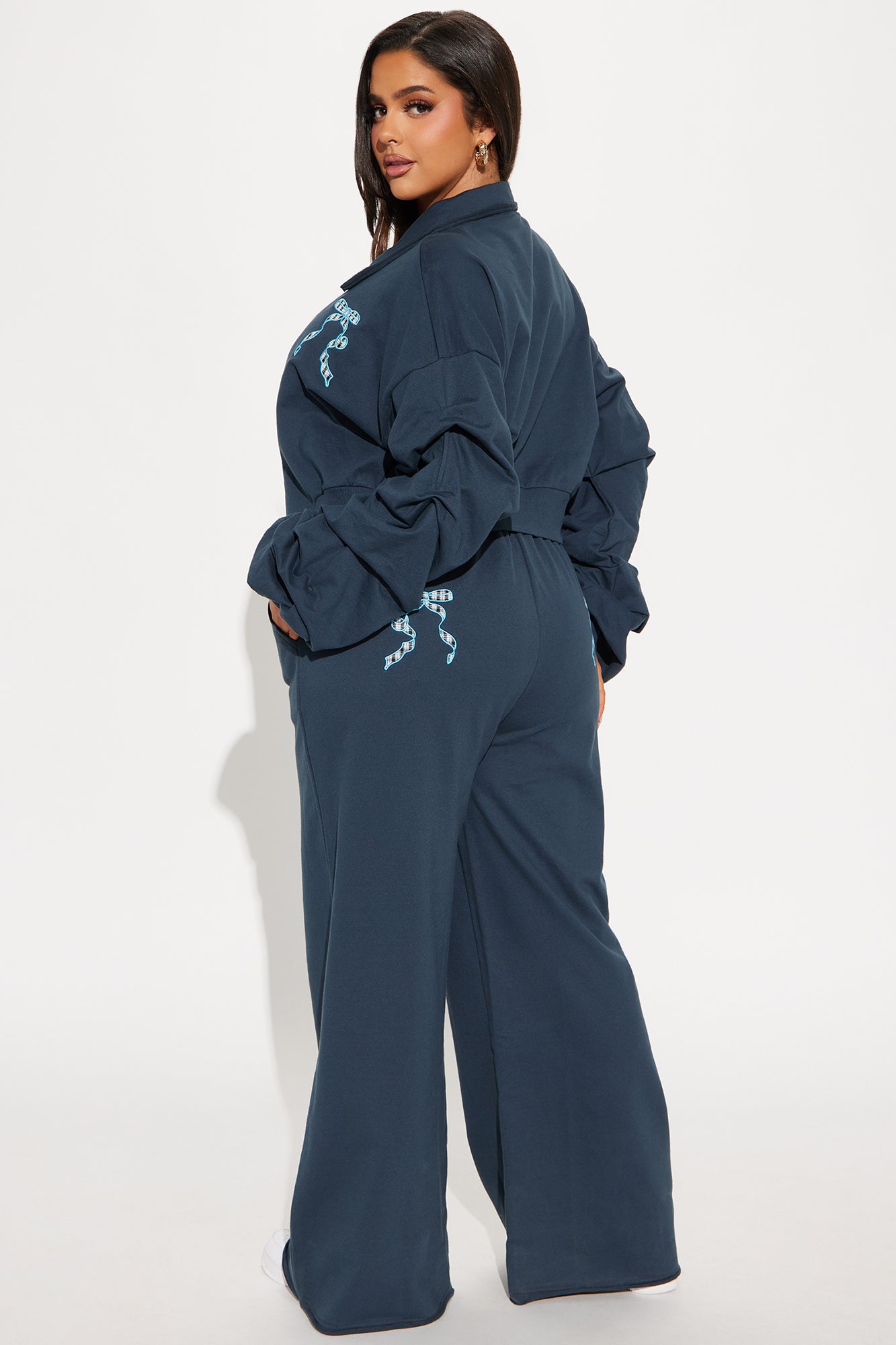 Keep It Preppy Polo Sweatsuit Set - Navy - Image 9