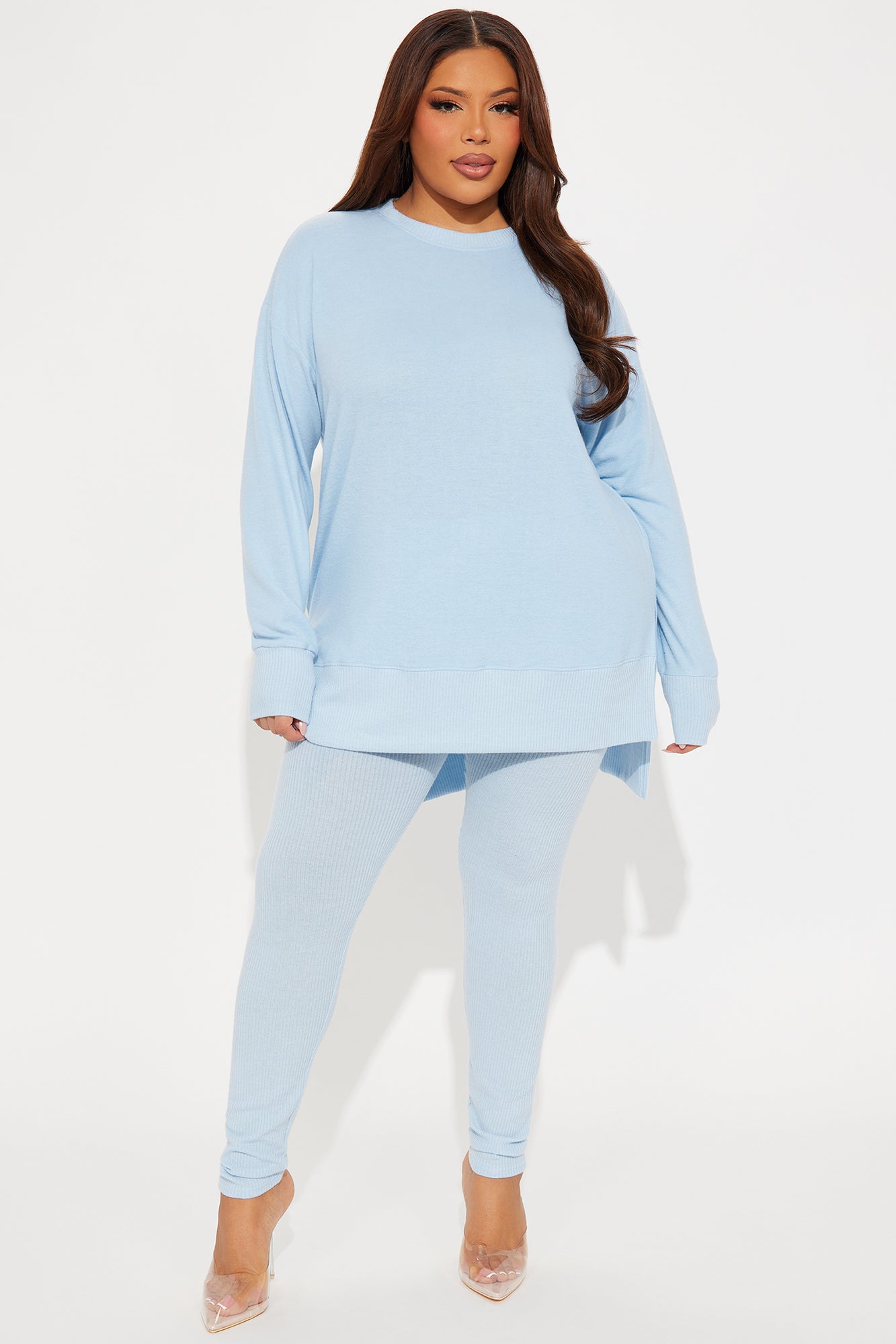 The Perfect Cozy Legging Set - Light Blue - Image 4