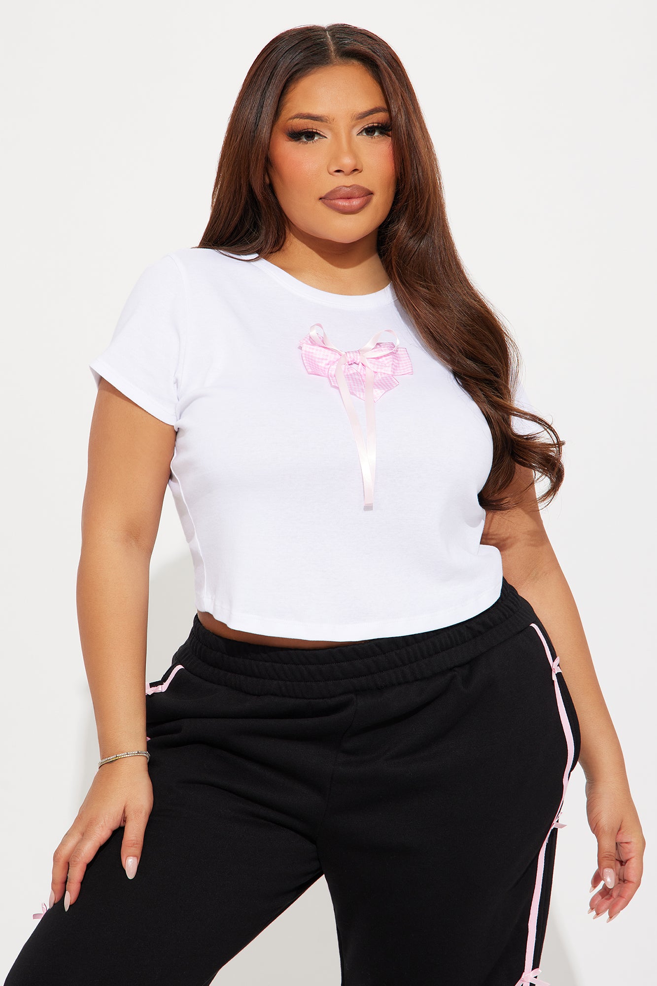 Your Perfect Bow Baby Tee - White - Image 5