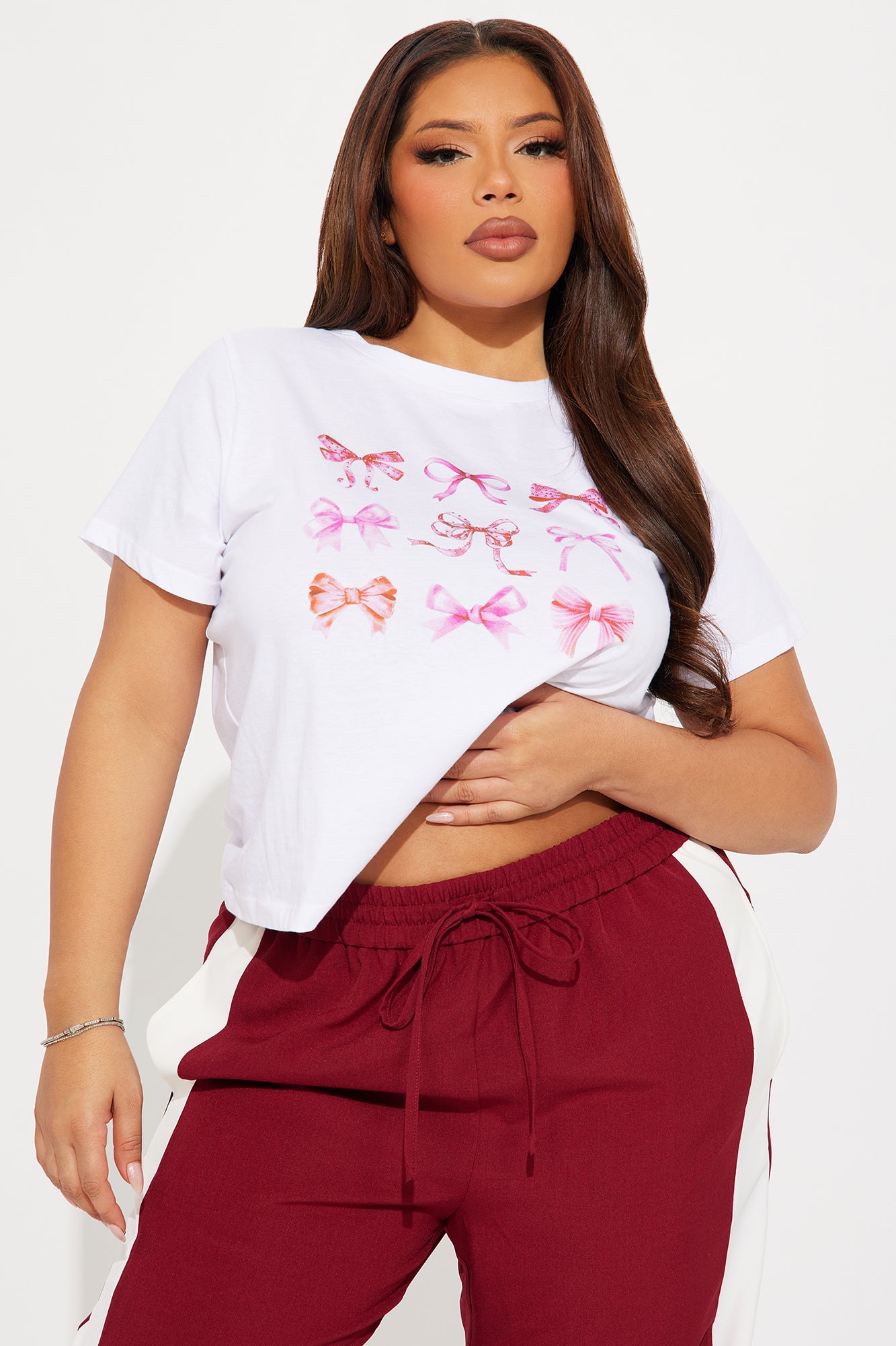 Yours Truly Bow Tee - White - Image 5