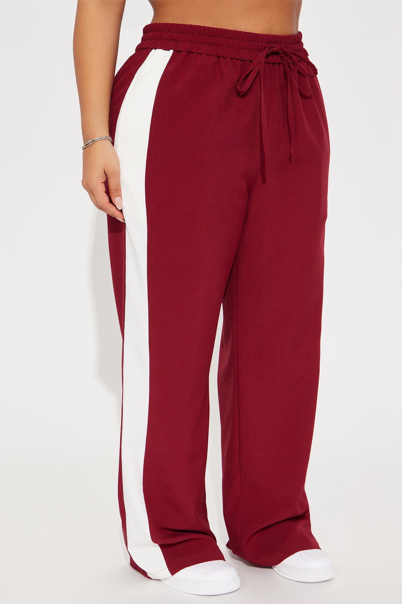 Never Too Late Track Pant - Burgundy/combo - Image 5