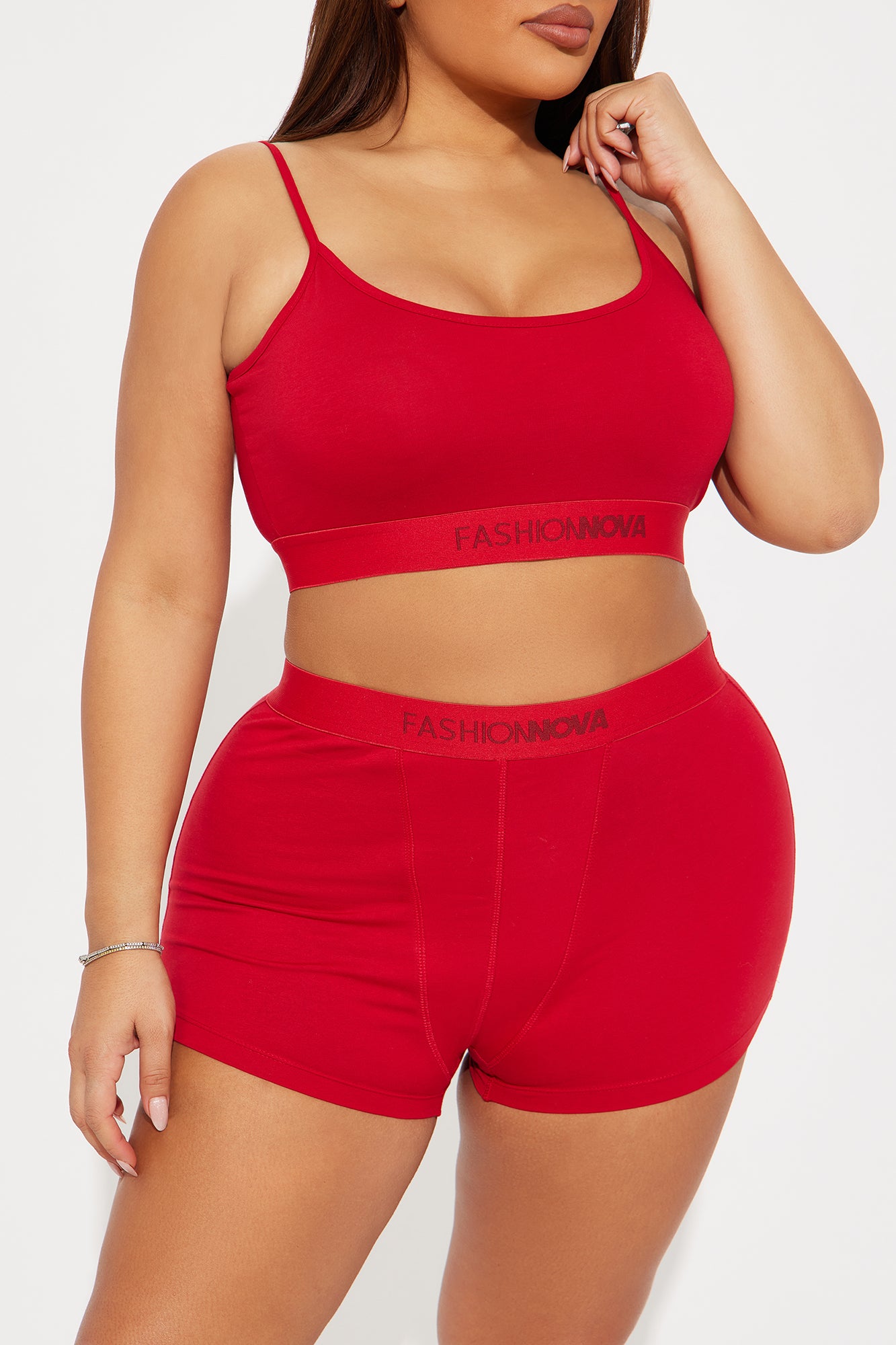 FN Mood Cami And Boxer Set - Red - Image 6