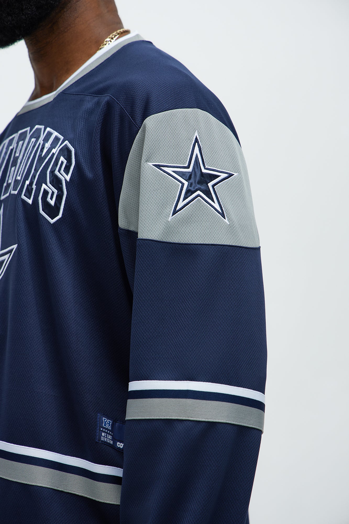 Cowboys Hat Trick Hockey Top - White/Blue - Image 4
