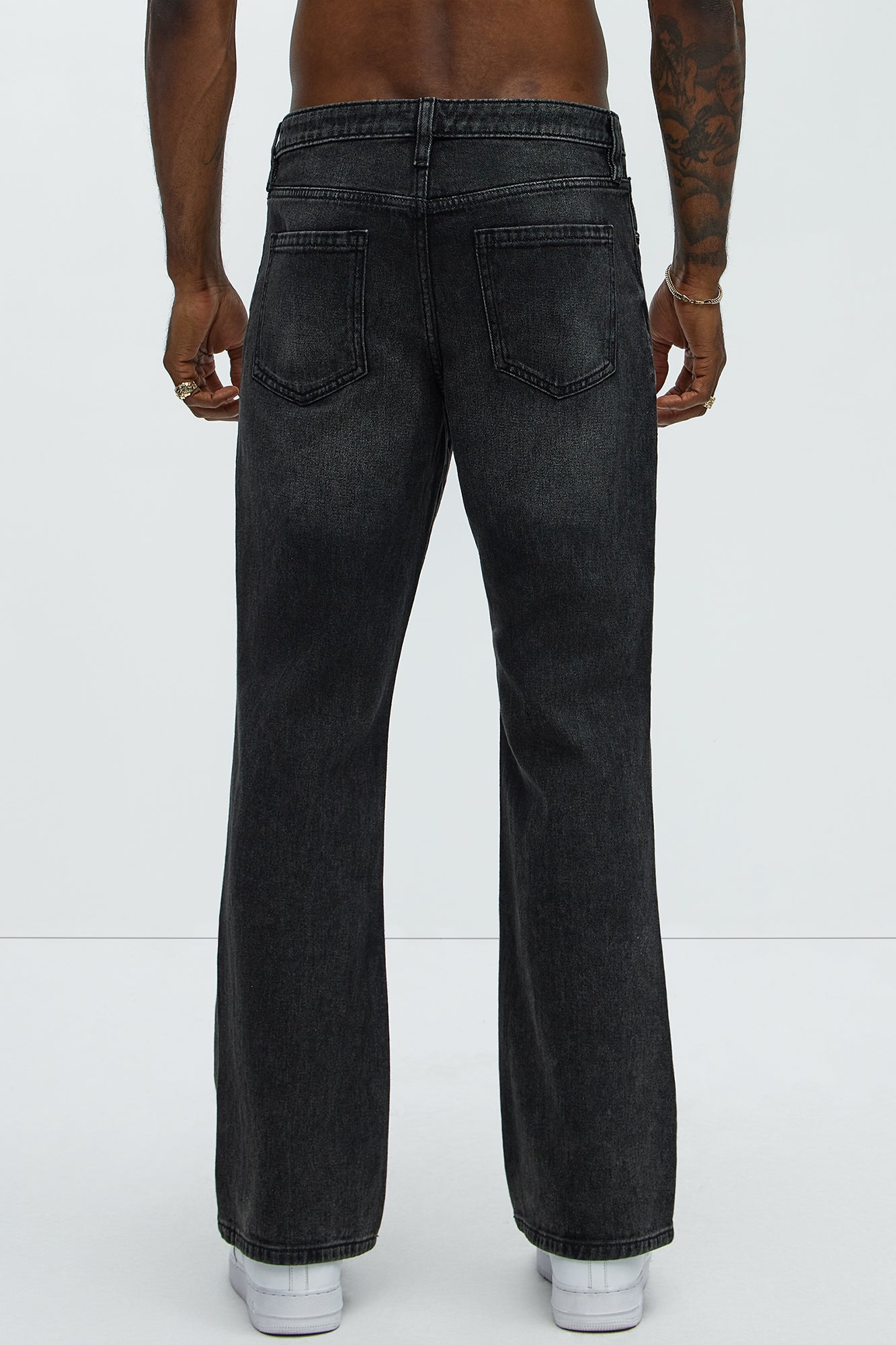 Brayton Distressed Bootcut Jeans - Black Wash - Image 5