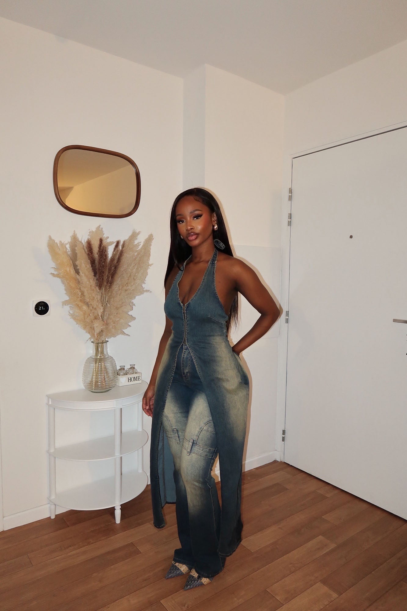 Aja Stretch Tinted Denim Vest - Medium Wash - Image 4