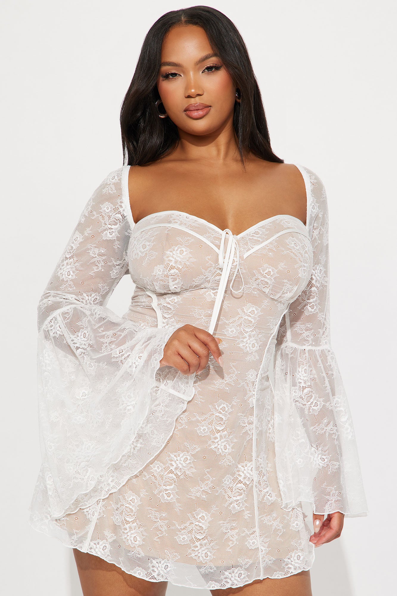 Analise Lace Mini Dress - Nude/combo - Image 8