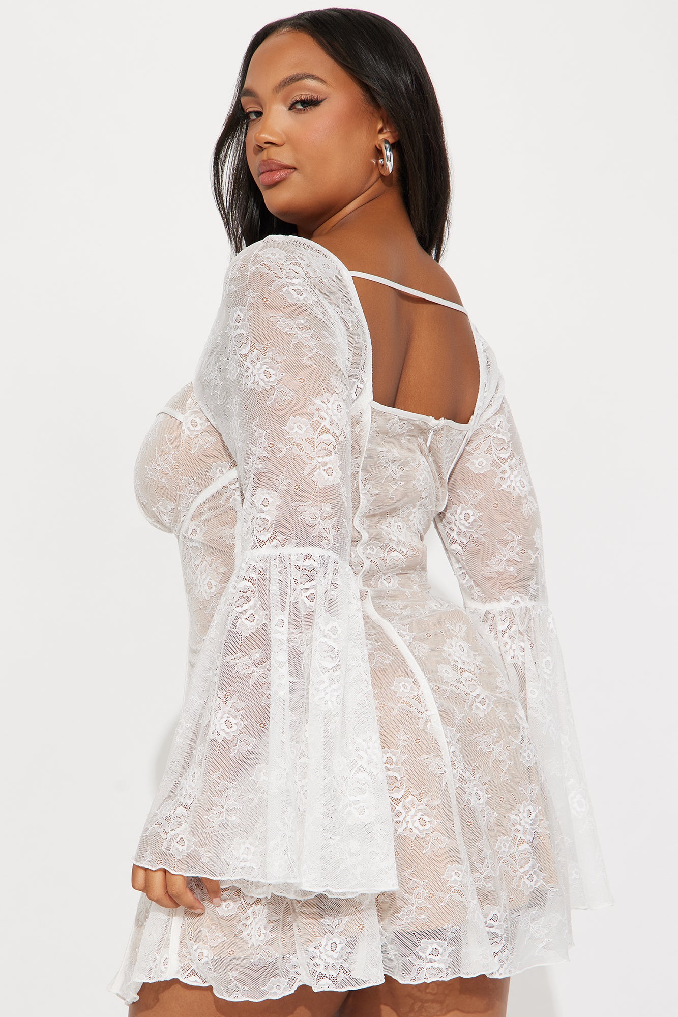 Analise Lace Mini Dress - Nude/combo - Image 10