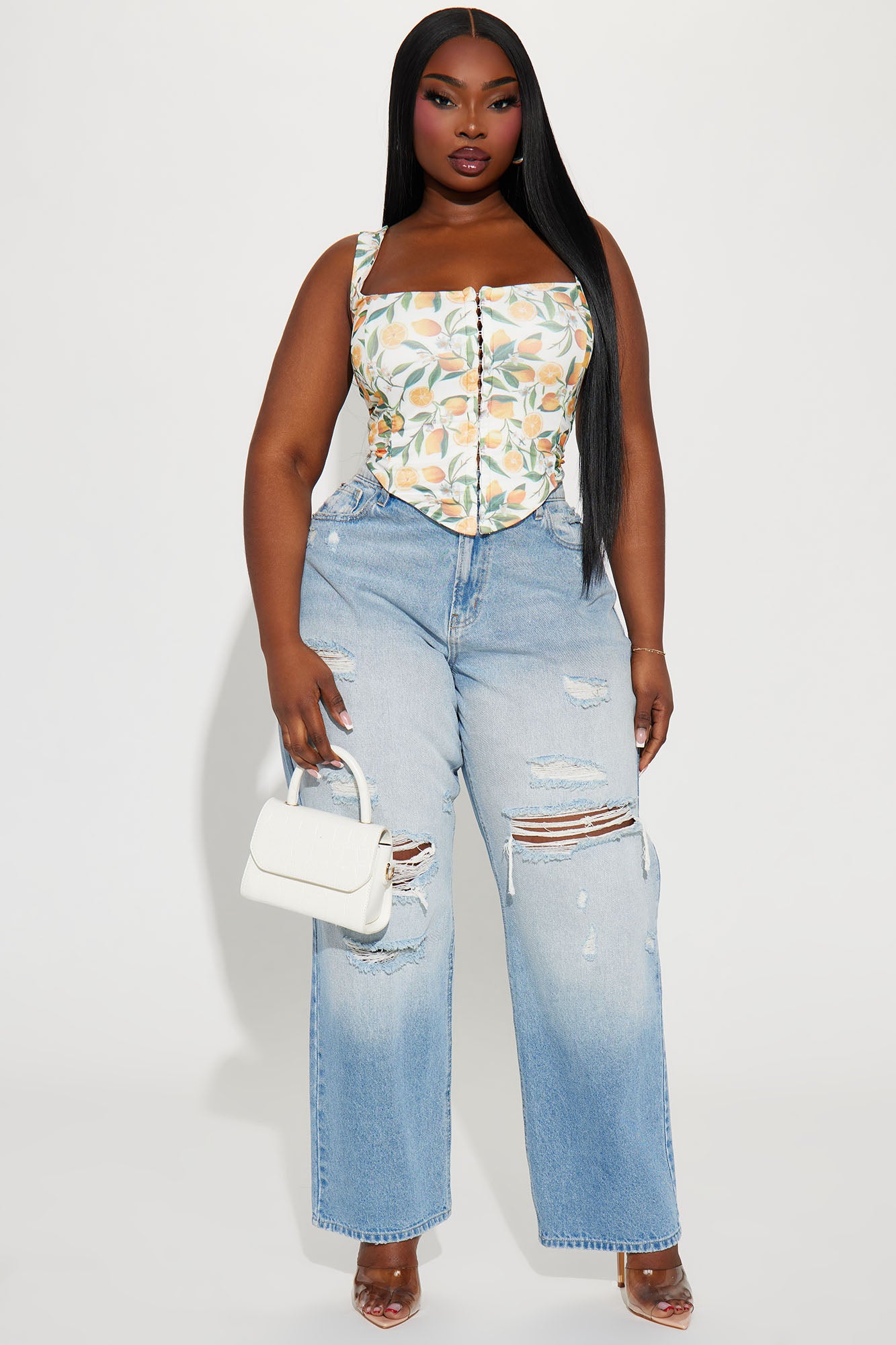 Life Gives You Lemons Corset Top - Ivory/combo - Image 5