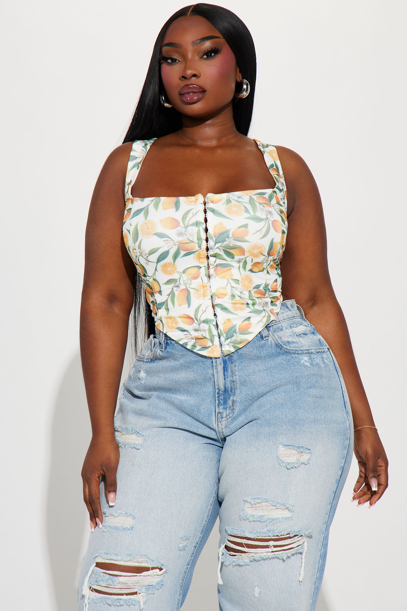 Life Gives You Lemons Corset Top - Ivory/combo - Image 4