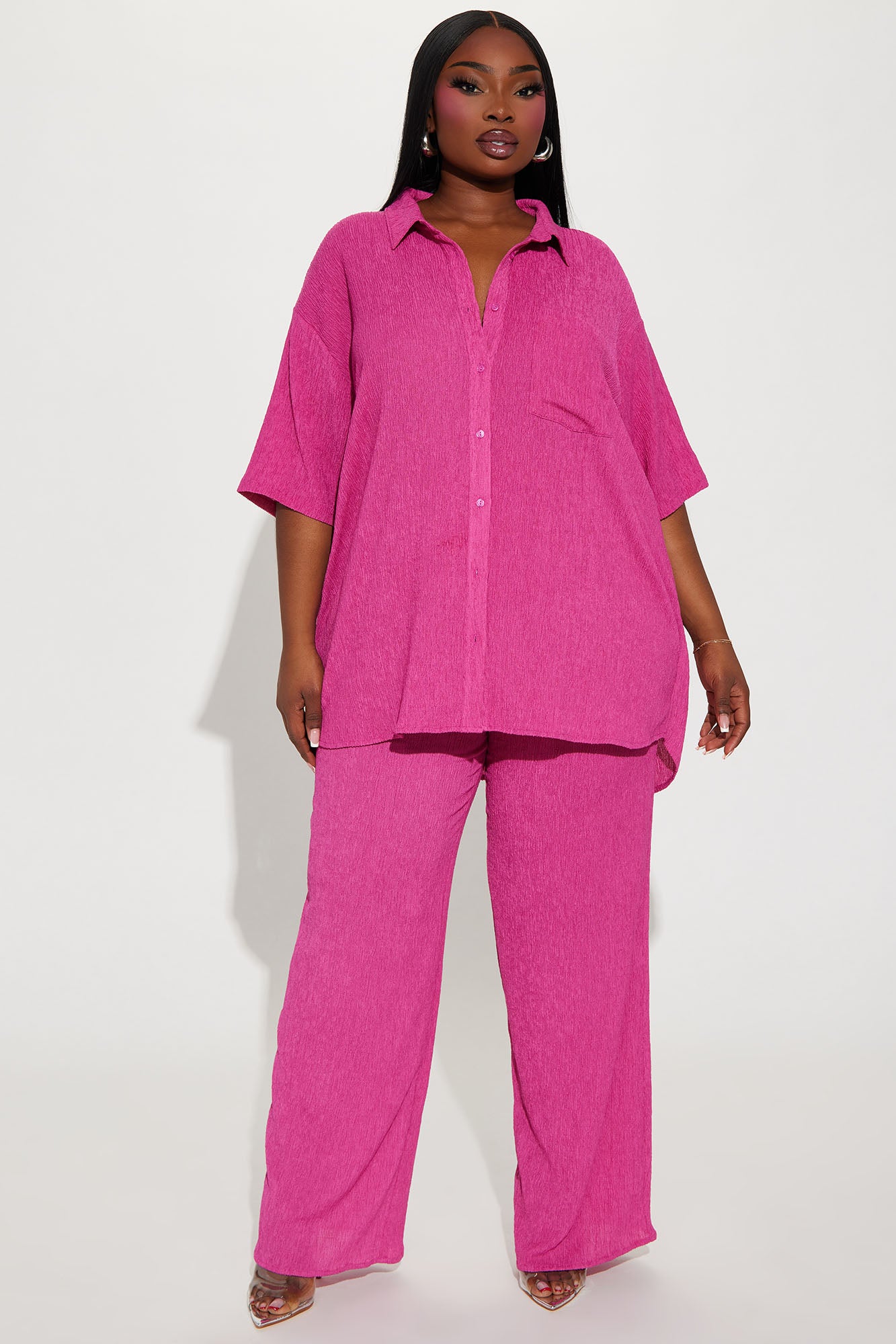 Vacay Vibes Pant Set - Fuchsia - Image 4