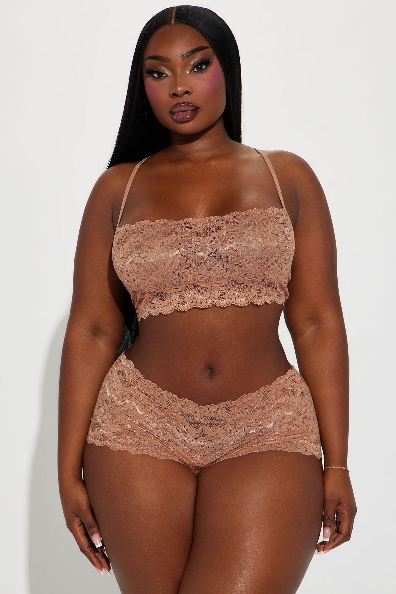 Sultry Moments Lace 2 Piece Set - Mocha - Image 4